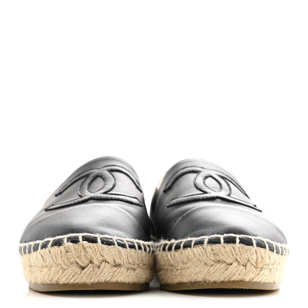 Lambskin CC Espadrilles 36 Black