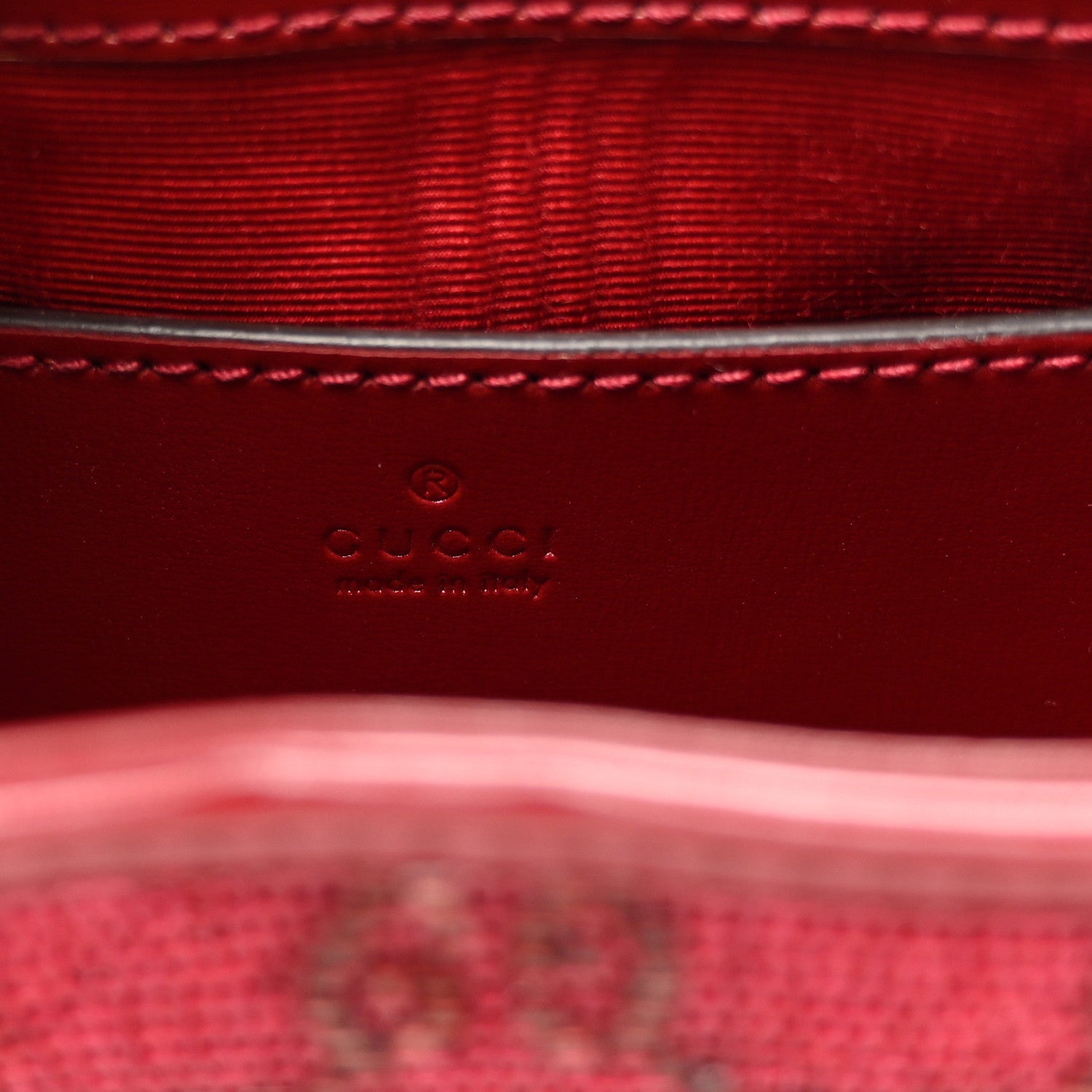 Gucci Calfskin Beaded Embroidery GG Monogram Mini Jackie 1961 Cherry Red