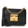 Gucci Guccissima Small Padlock Shoulder Bag Black