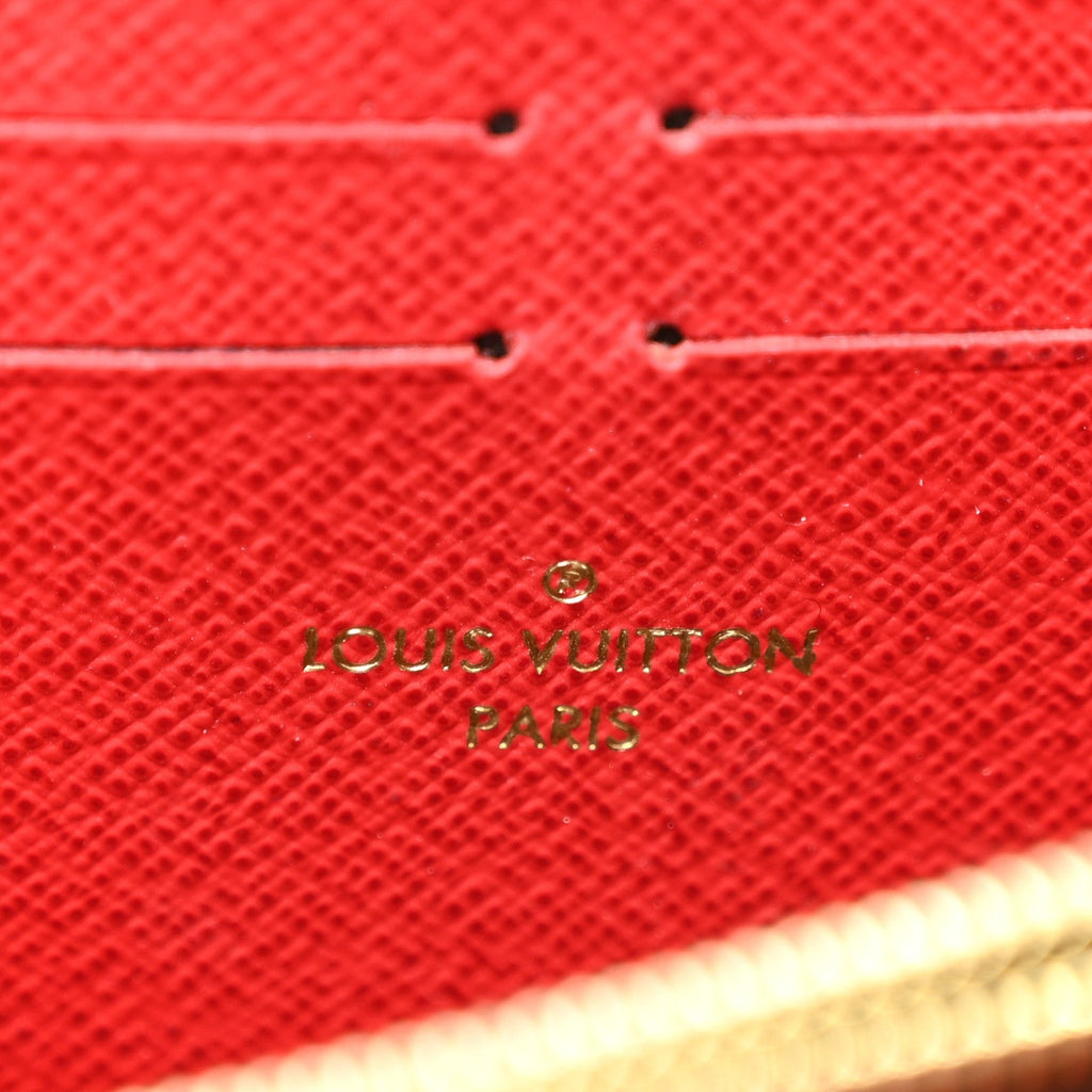 Louis Vuitton Damier Ebene Clemence Wallet Cherry