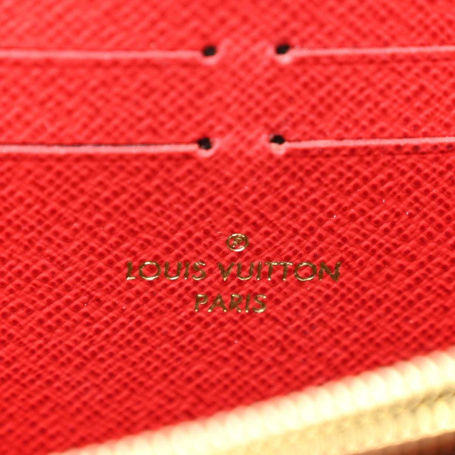 Louis Vuitton Damier Ebene Clemence Wallet Cherry
