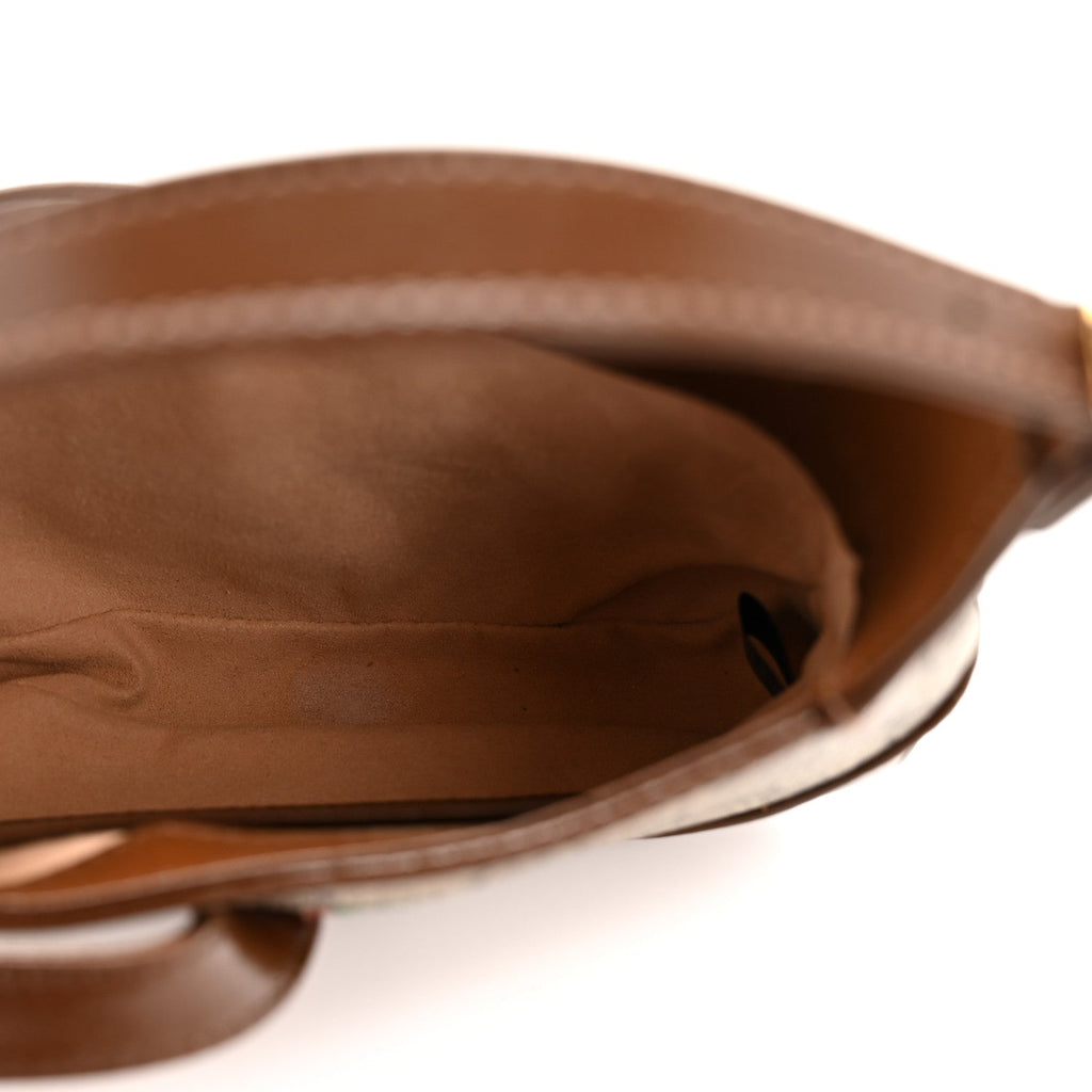 Gucci GG Supreme Monogram Azalea Calfskin Web Mini Jackie 1961 Hobo Beige Ebony Brown Sugar