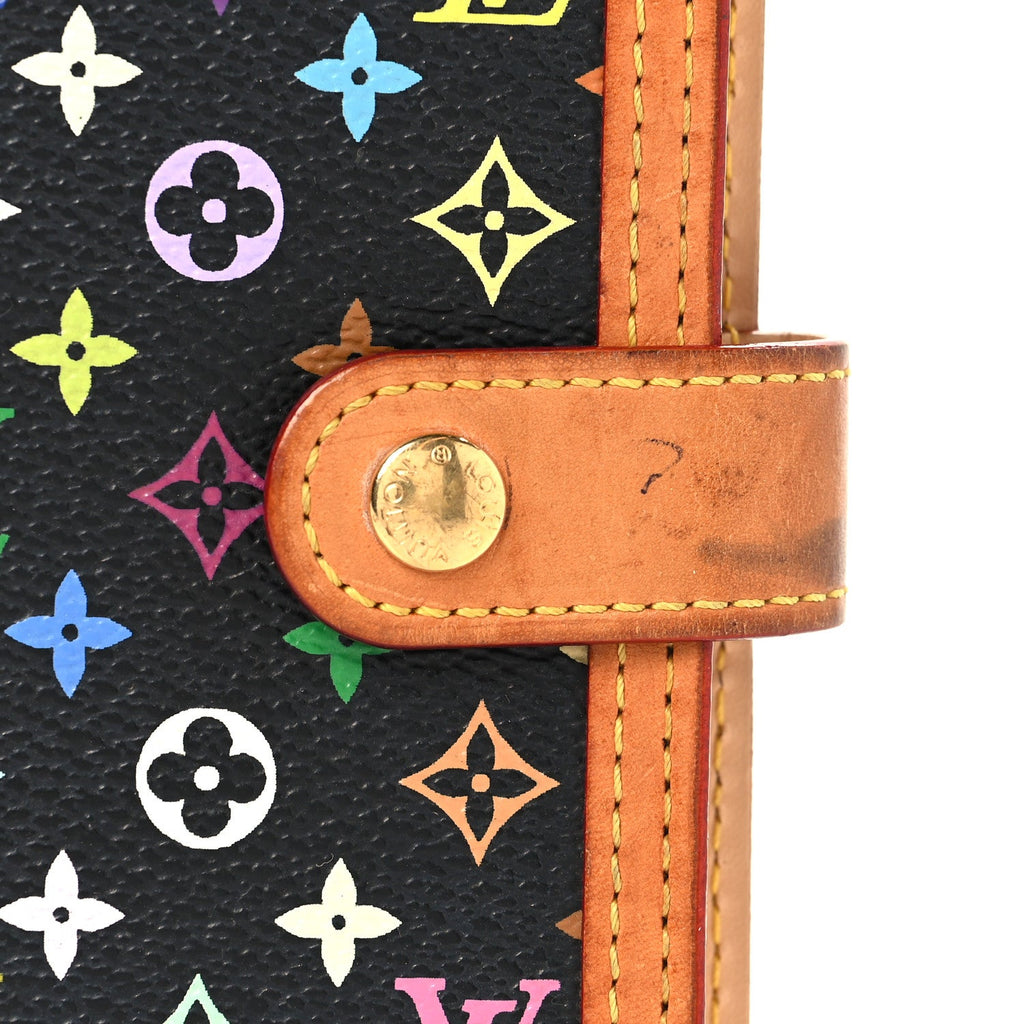 Louis Vuitton Monogram Multicolor Small Ring Agenda Cover Black