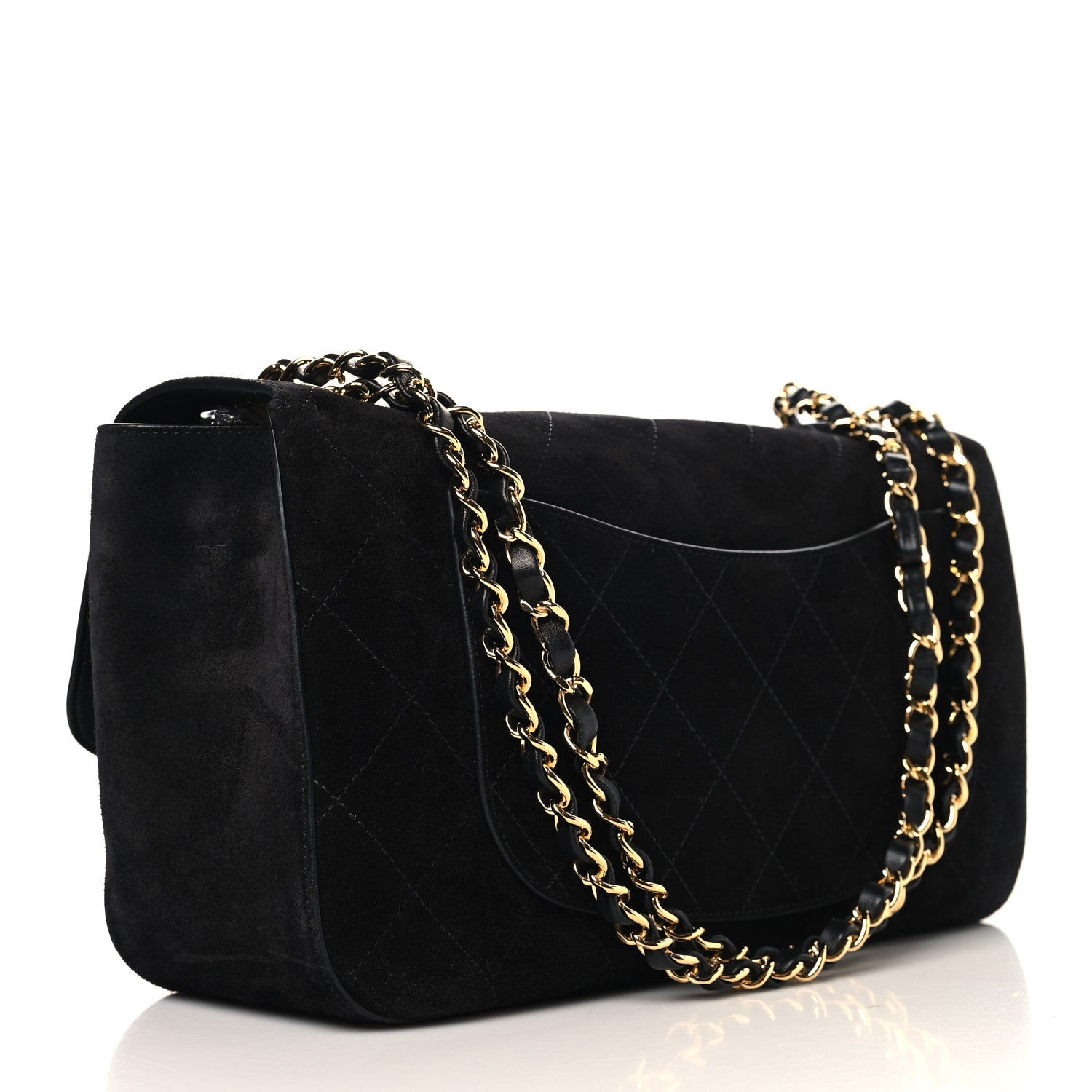 Chanel Suede Calfskin Small Souplissimo Maxi Flap Black