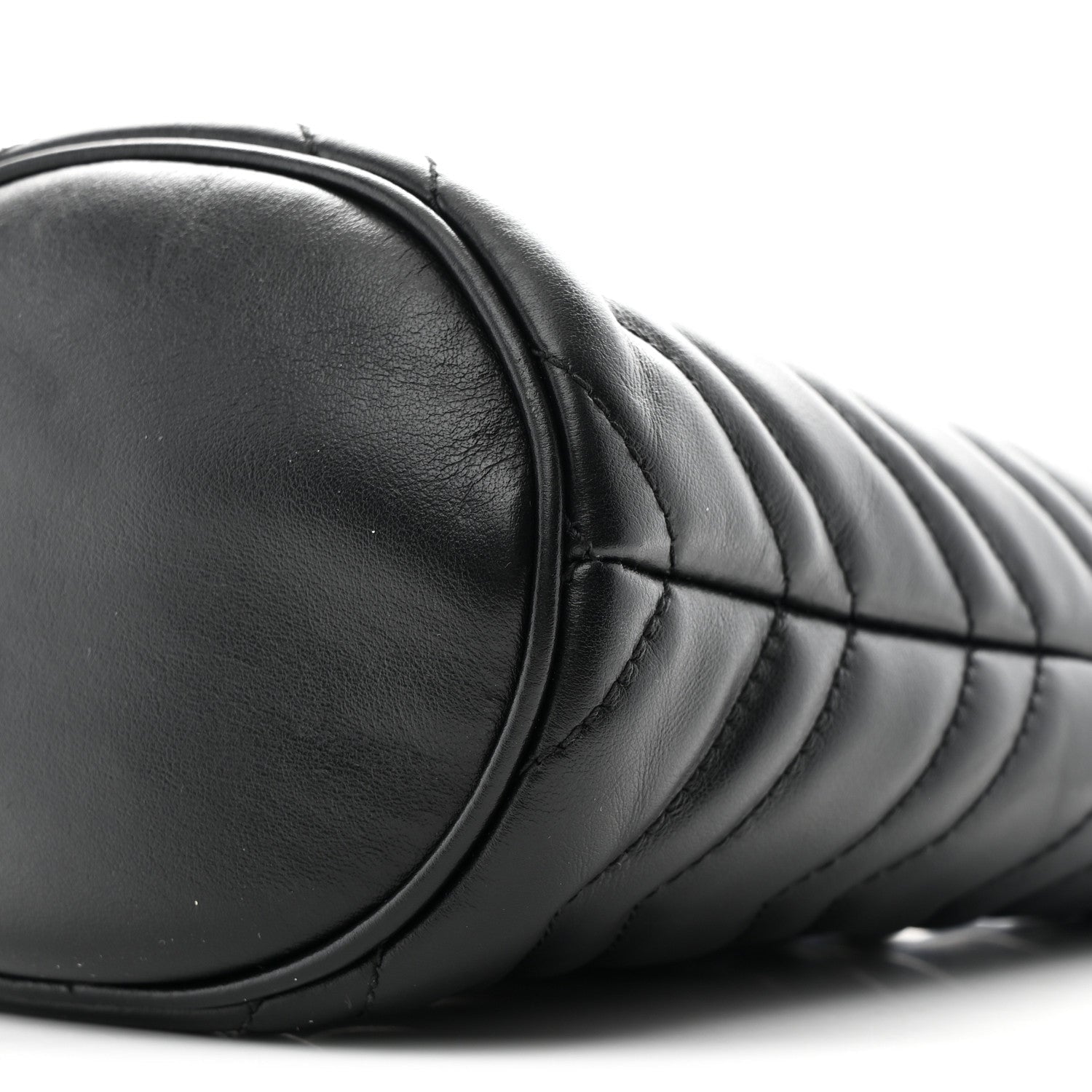 Gucci Calfskin Matelasse Mini GG Marmont 2.0 Bucket Bag Black