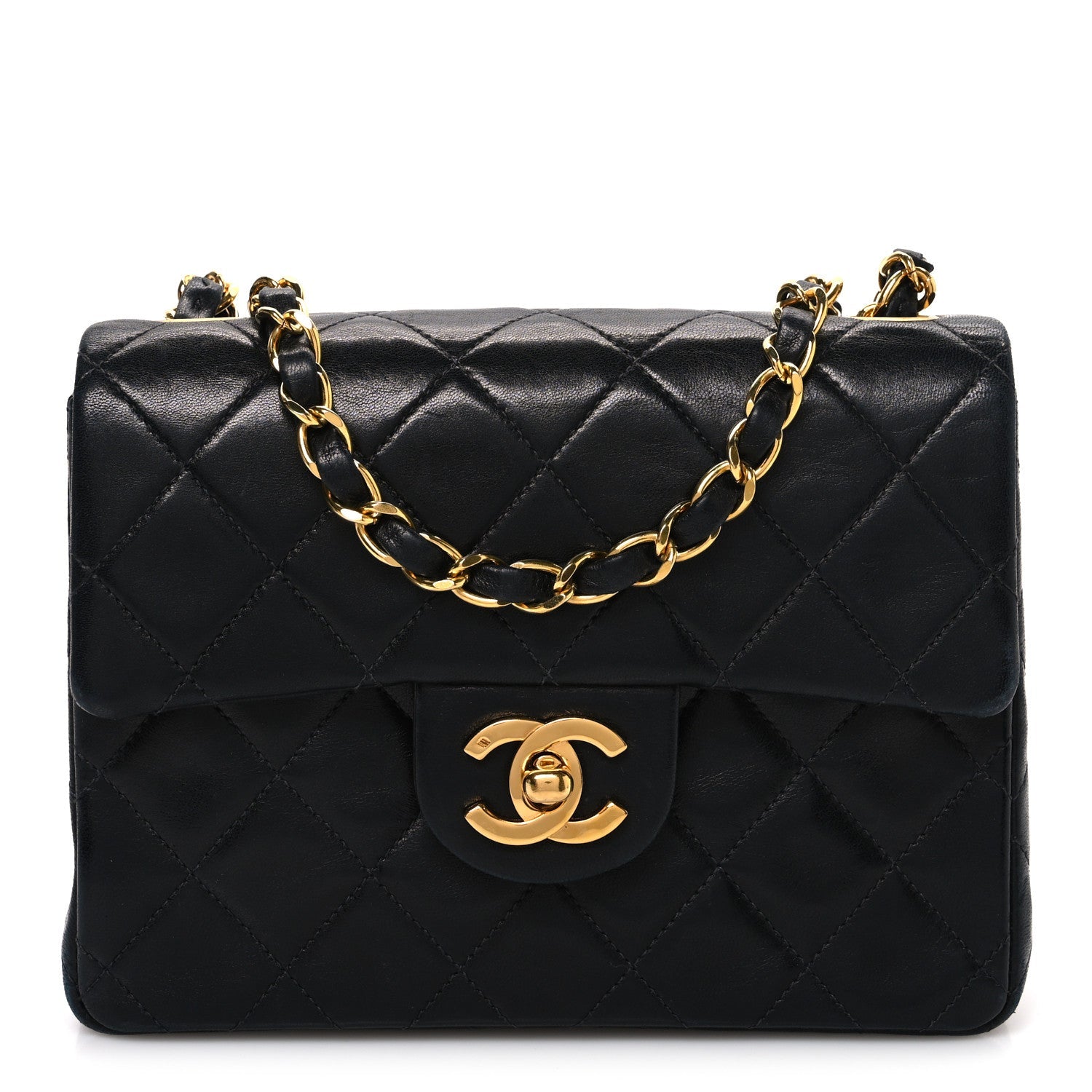 Chanel Lambskin Quilted Mini Square Flap Black