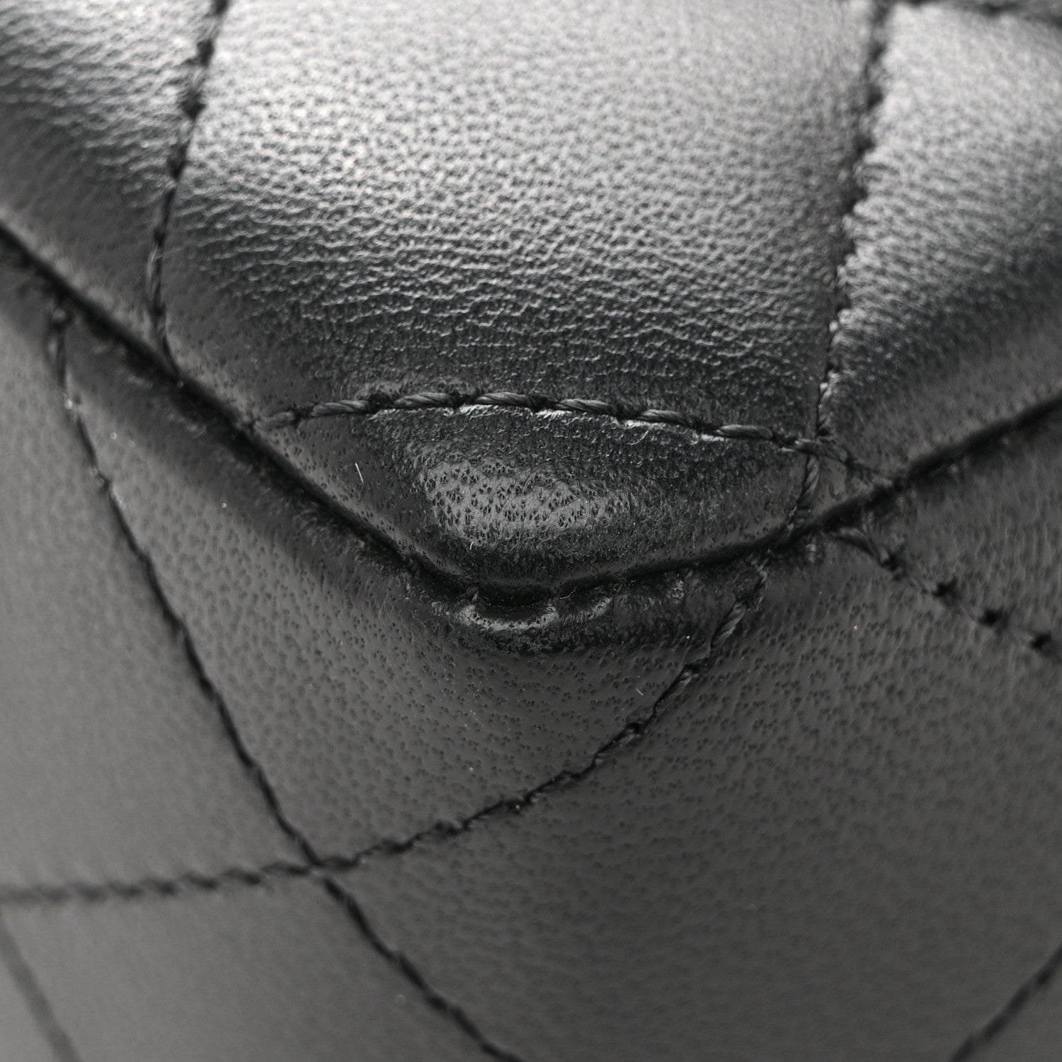 Chanel Lambskin Quilted Mini Rectangular Flap Black White