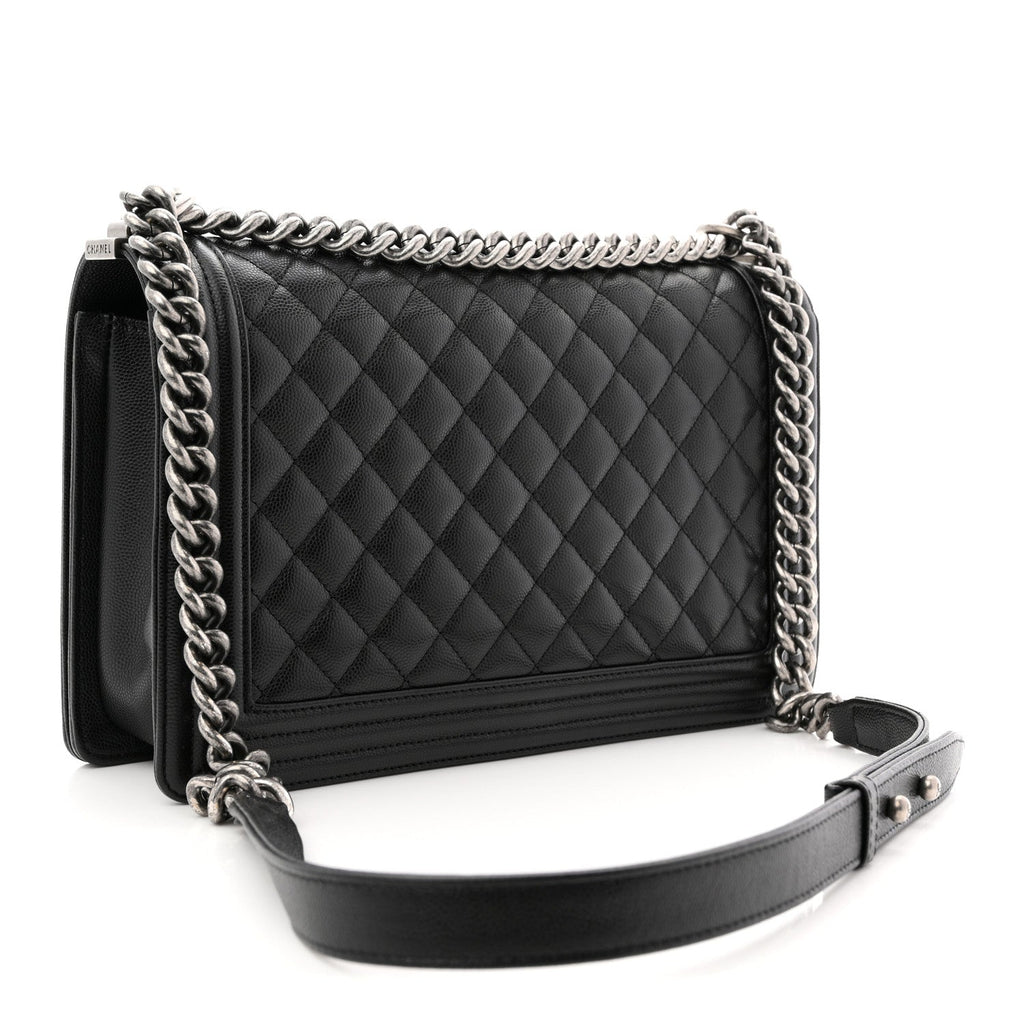Chanel Caviar Quilted New Medium Boy Flap Black