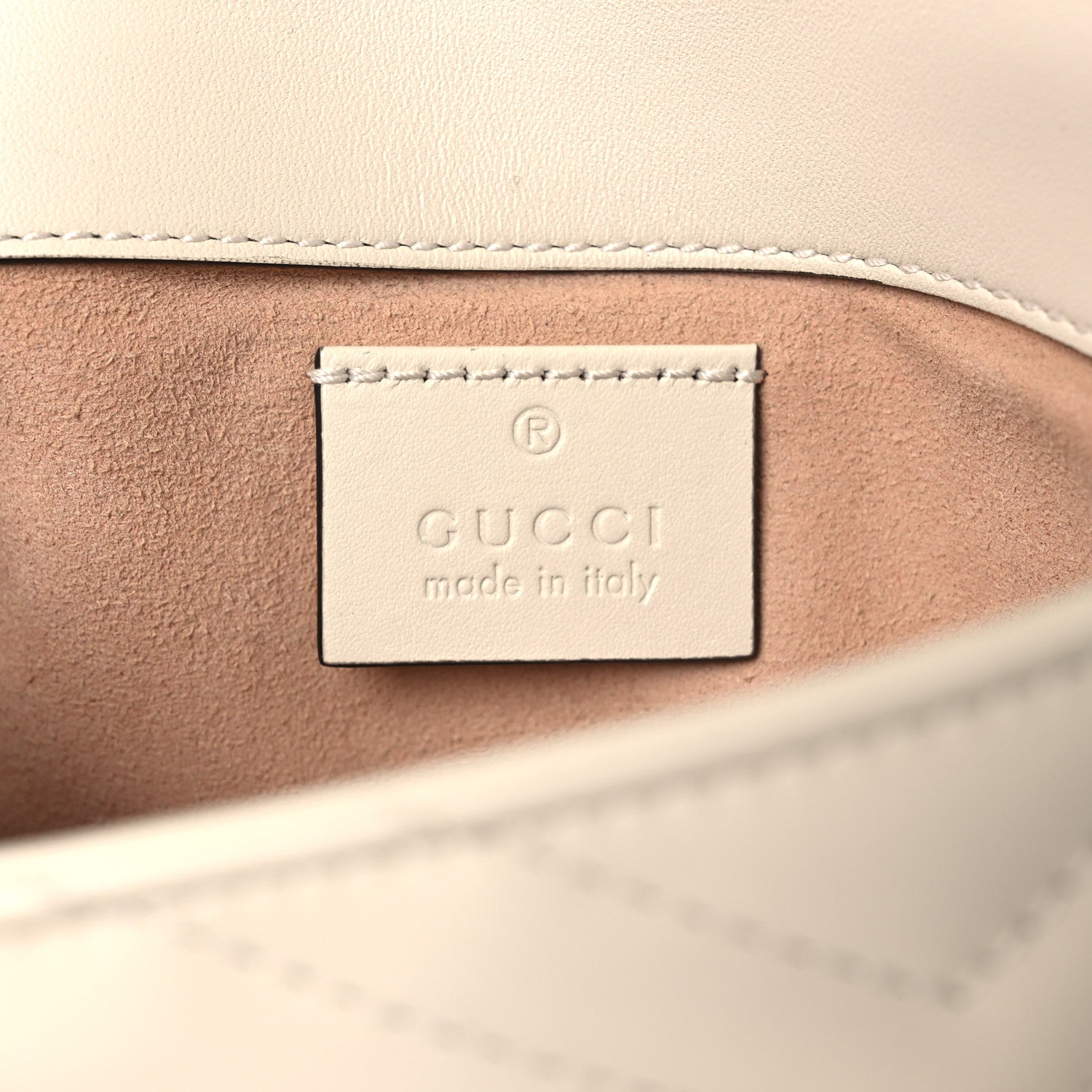 Gucci Calfskin Matelasse Super Mini GG Marmont Shoulder Bag White