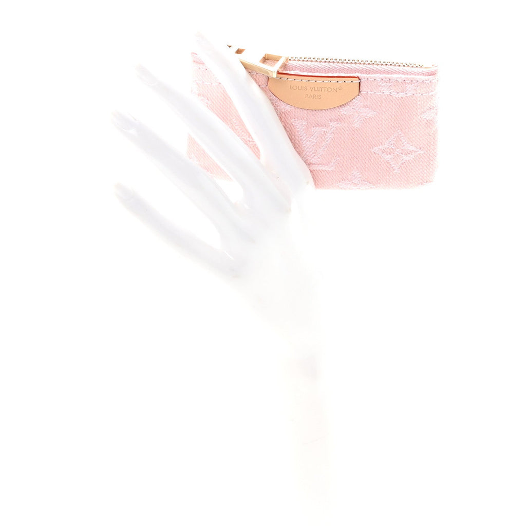 Louis Vuitton Monogram Denim Key Pouch Washed Pink