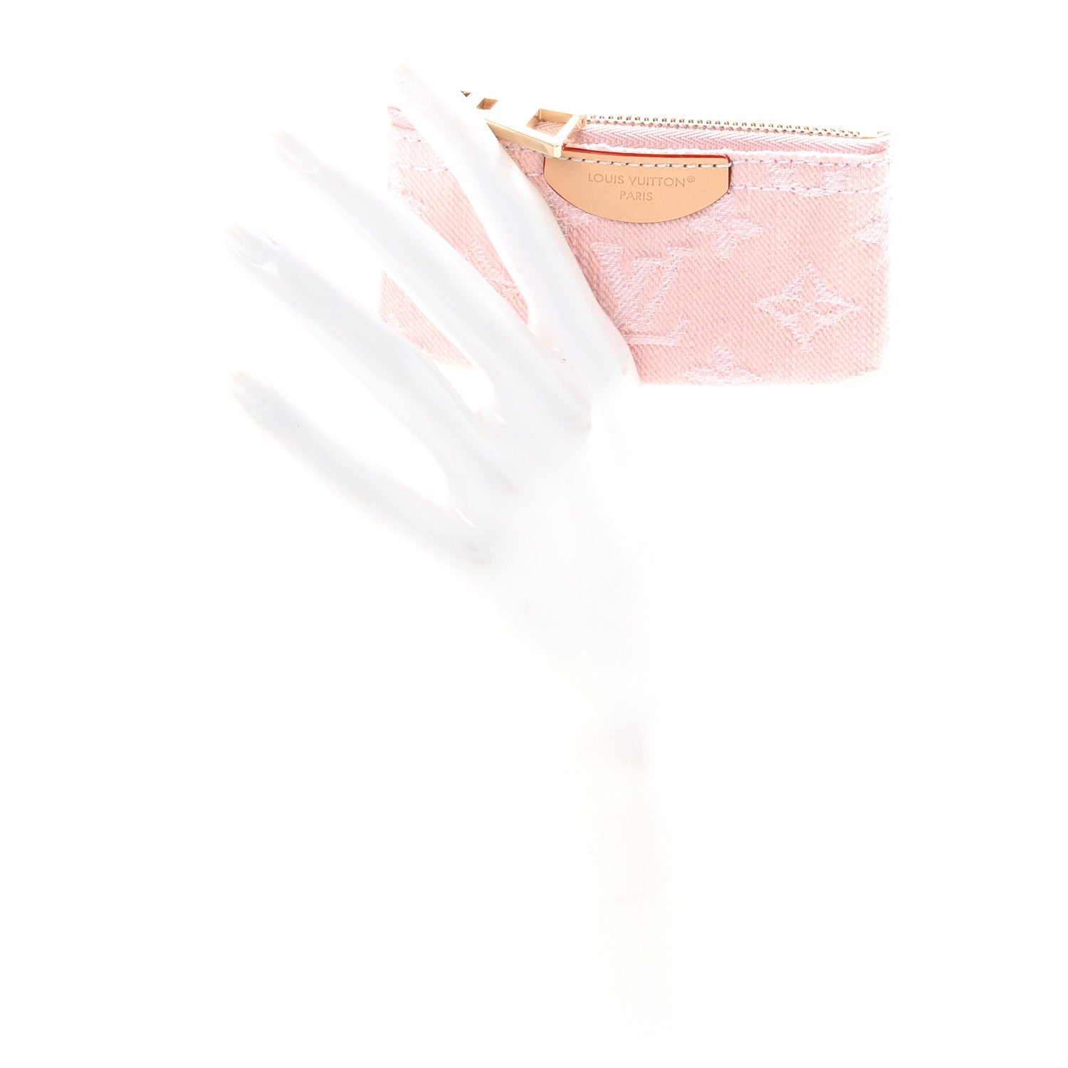 Louis Vuitton Monogram Denim Key Pouch Washed Pink