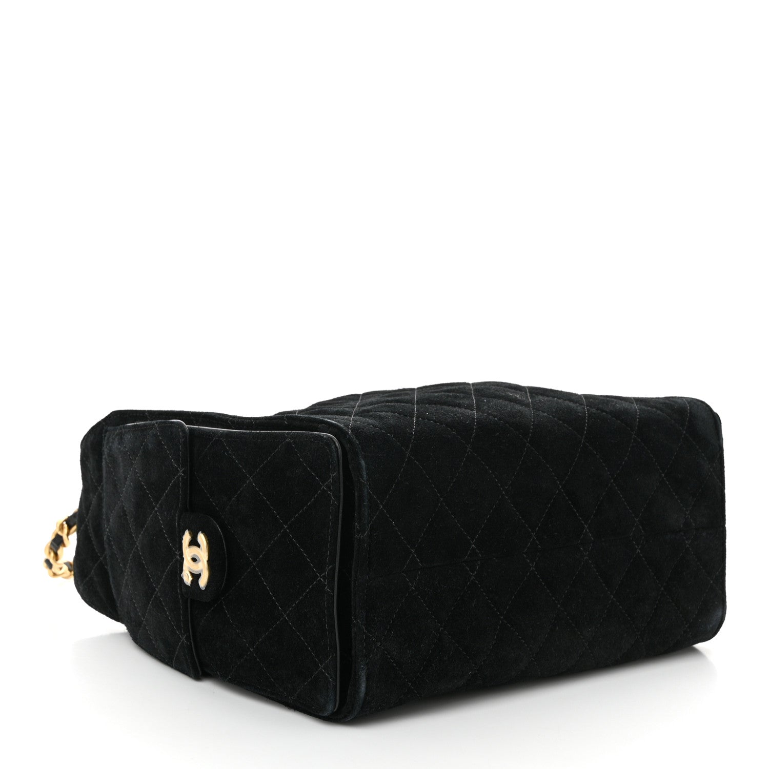 Chanel Suede Quilted Small Chanel 25 Handbag Black