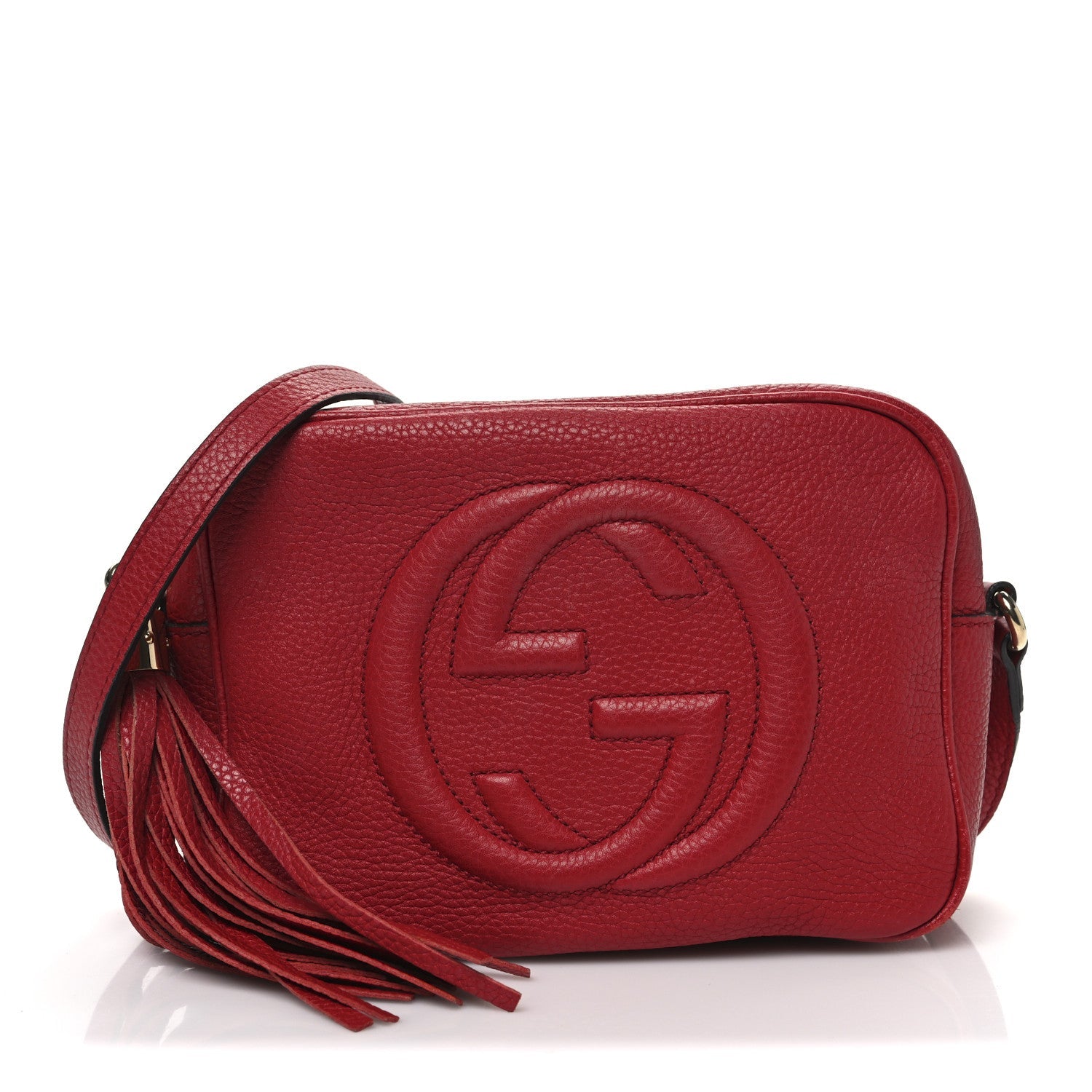 Gucci Pebbled Calfskin Small Soho Disco Bag Vibrant Red