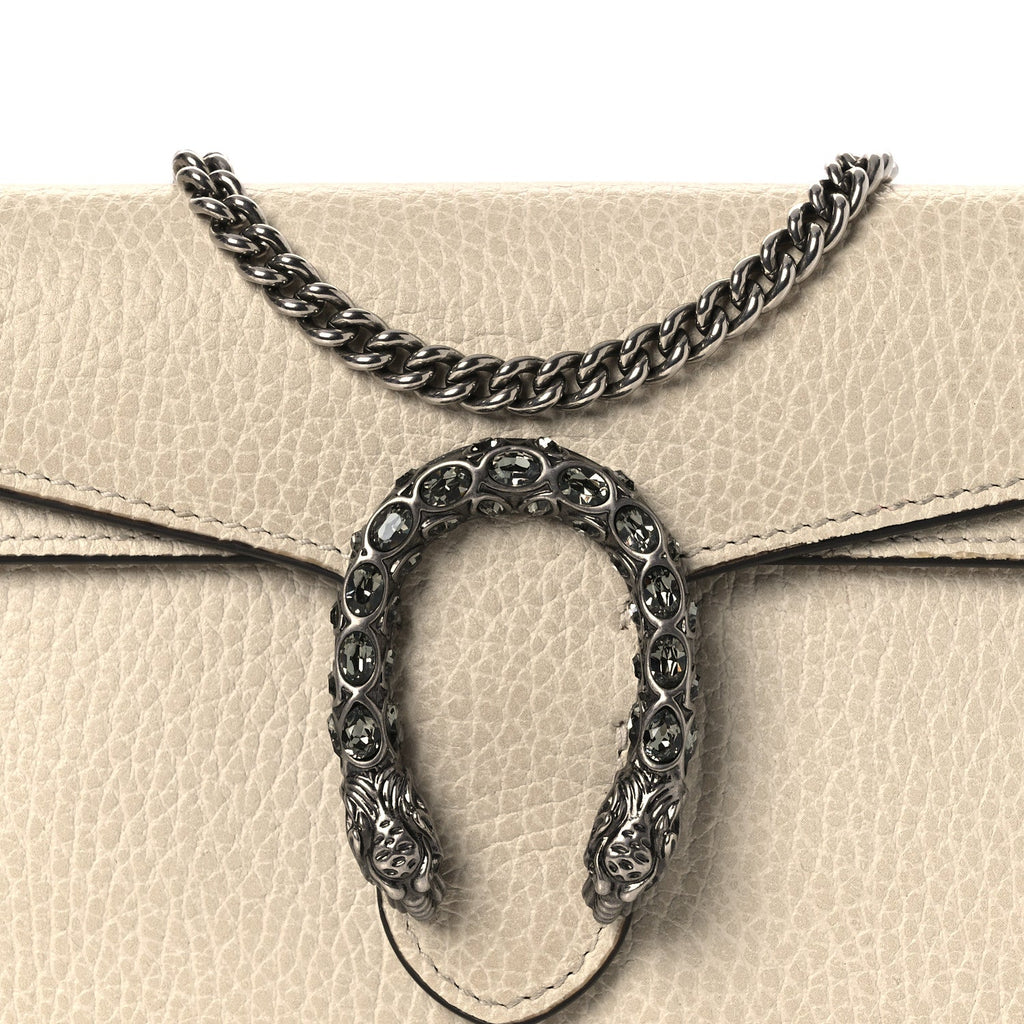 Gucci Dollar Calfskin Crystal Super Mini Dionysus Shoulder Bag Mystic White Black Diamond