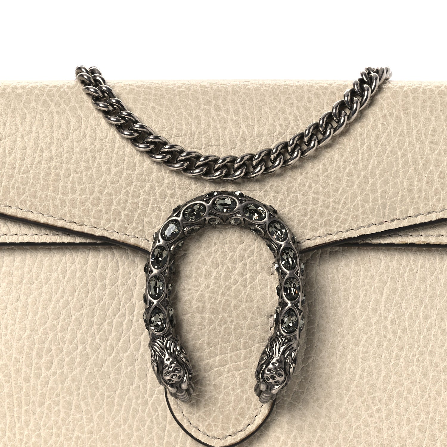 Gucci Dollar Calfskin Crystal Super Mini Dionysus Shoulder Bag Mystic White Black Diamond