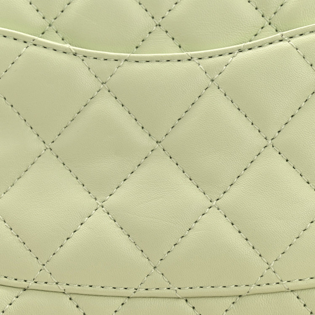 Chanel Lambskin Quilted Mini Pearl Crush Flap Light Green