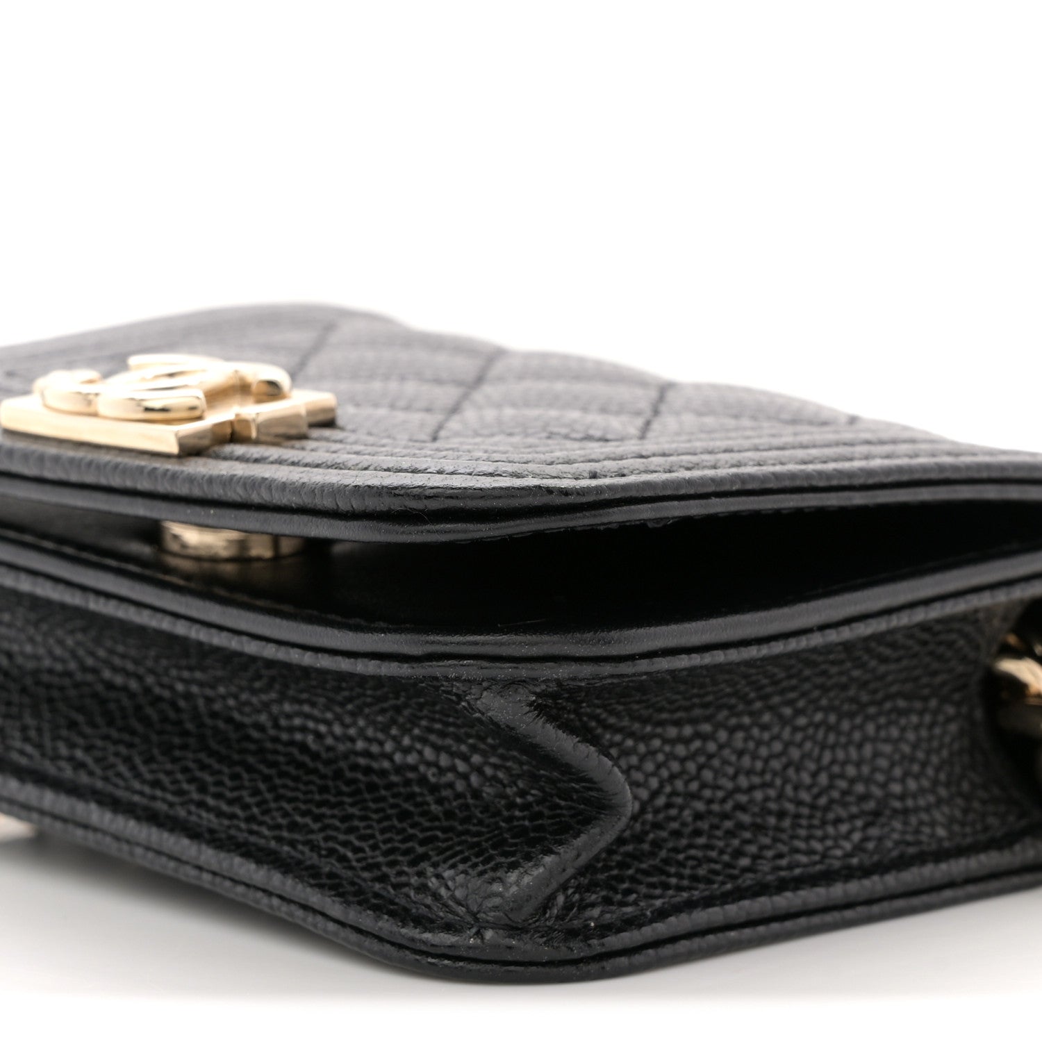 Chanel Caviar Quilted Boy Flap Waist Belt Bag Black