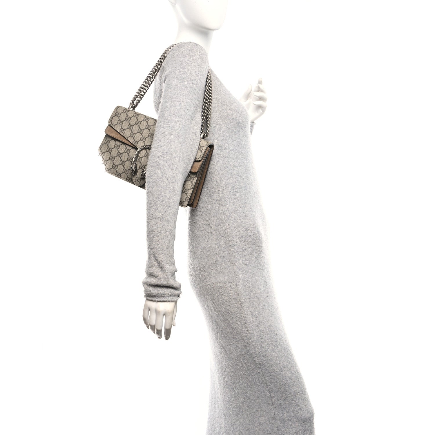 Gucci GG Supreme Monogram Small Dionysus Shoulder Bag Taupe