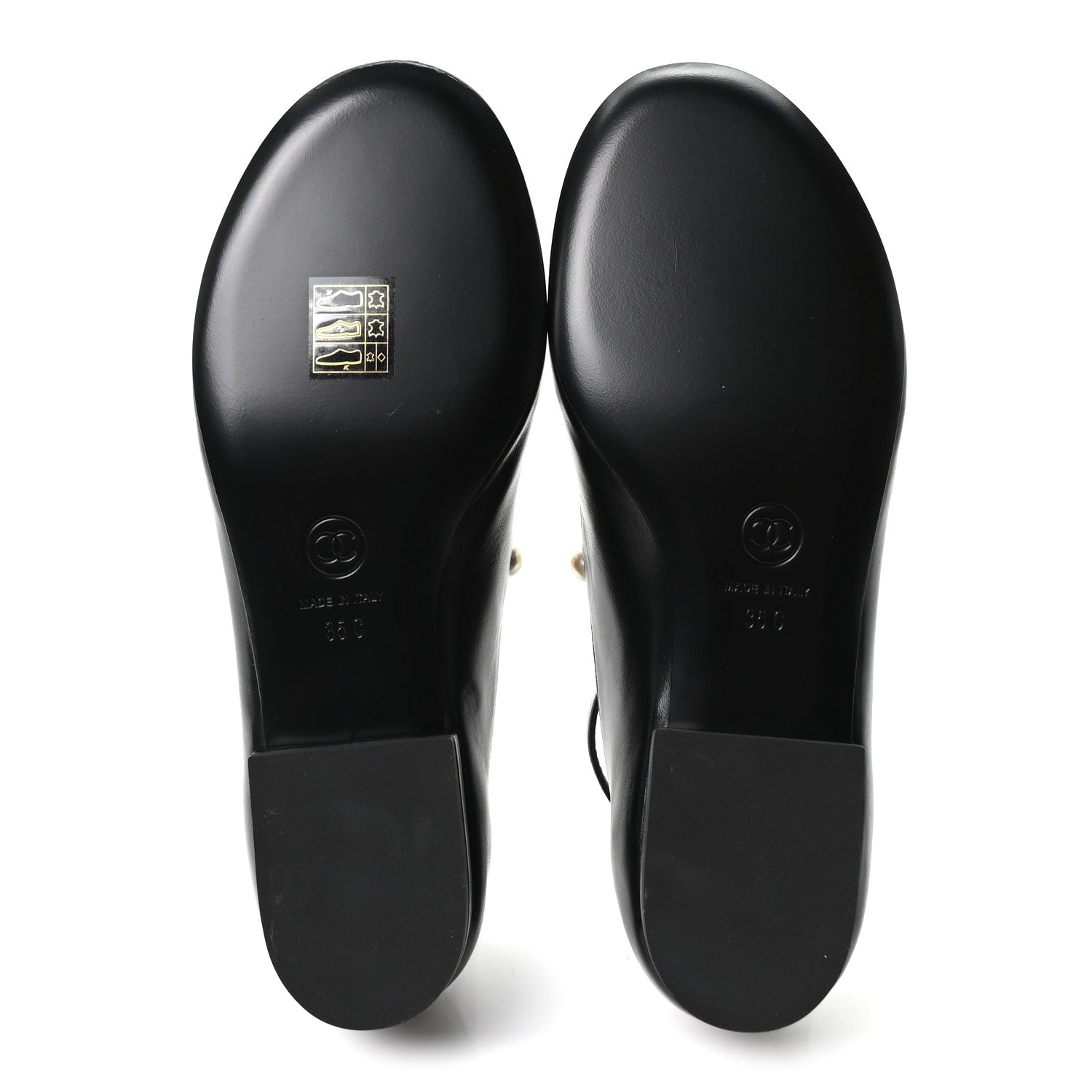 Goatskin Pearl Mary Janes Flats 35 Black