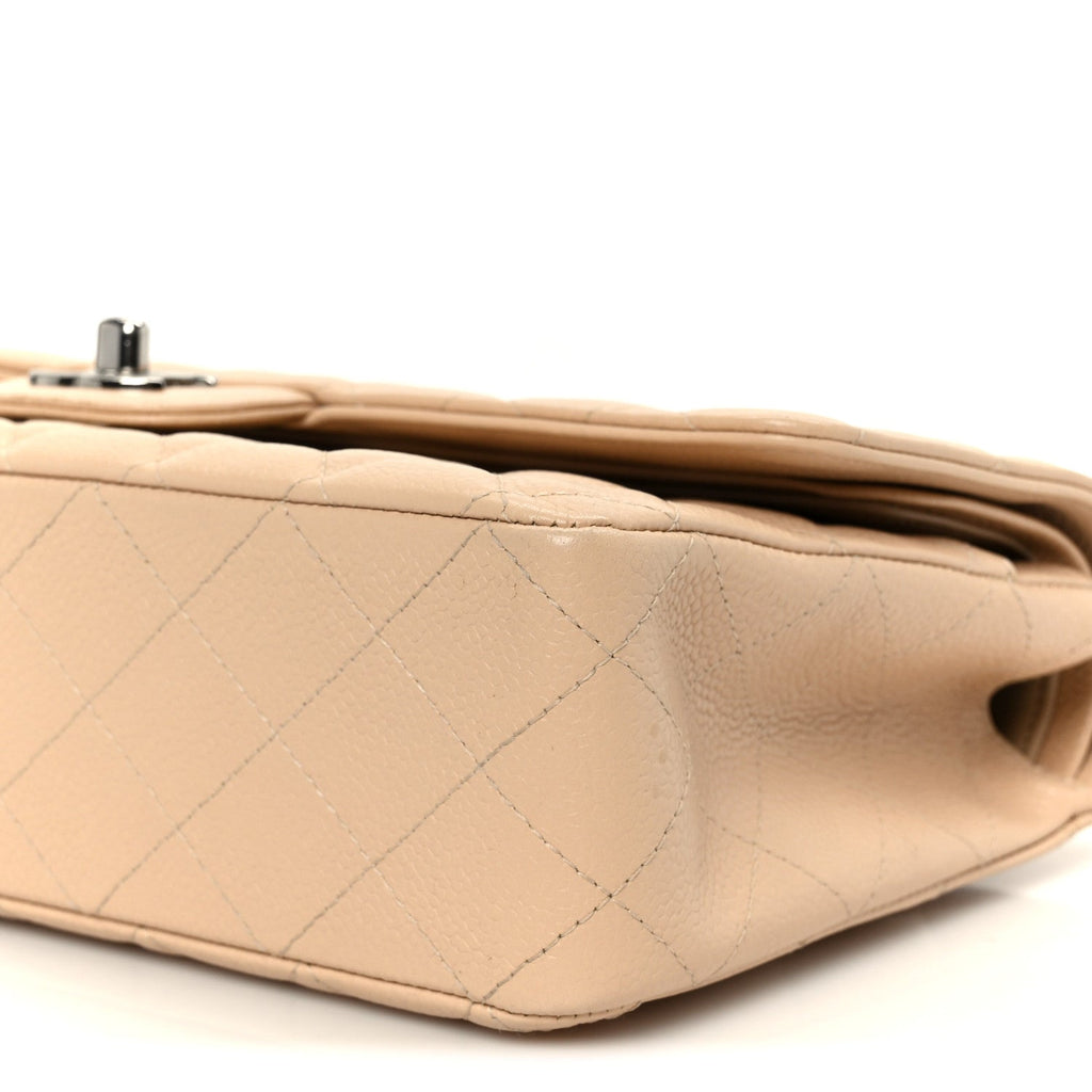 Chanel Caviar Quilted Medium Double Flap Beige