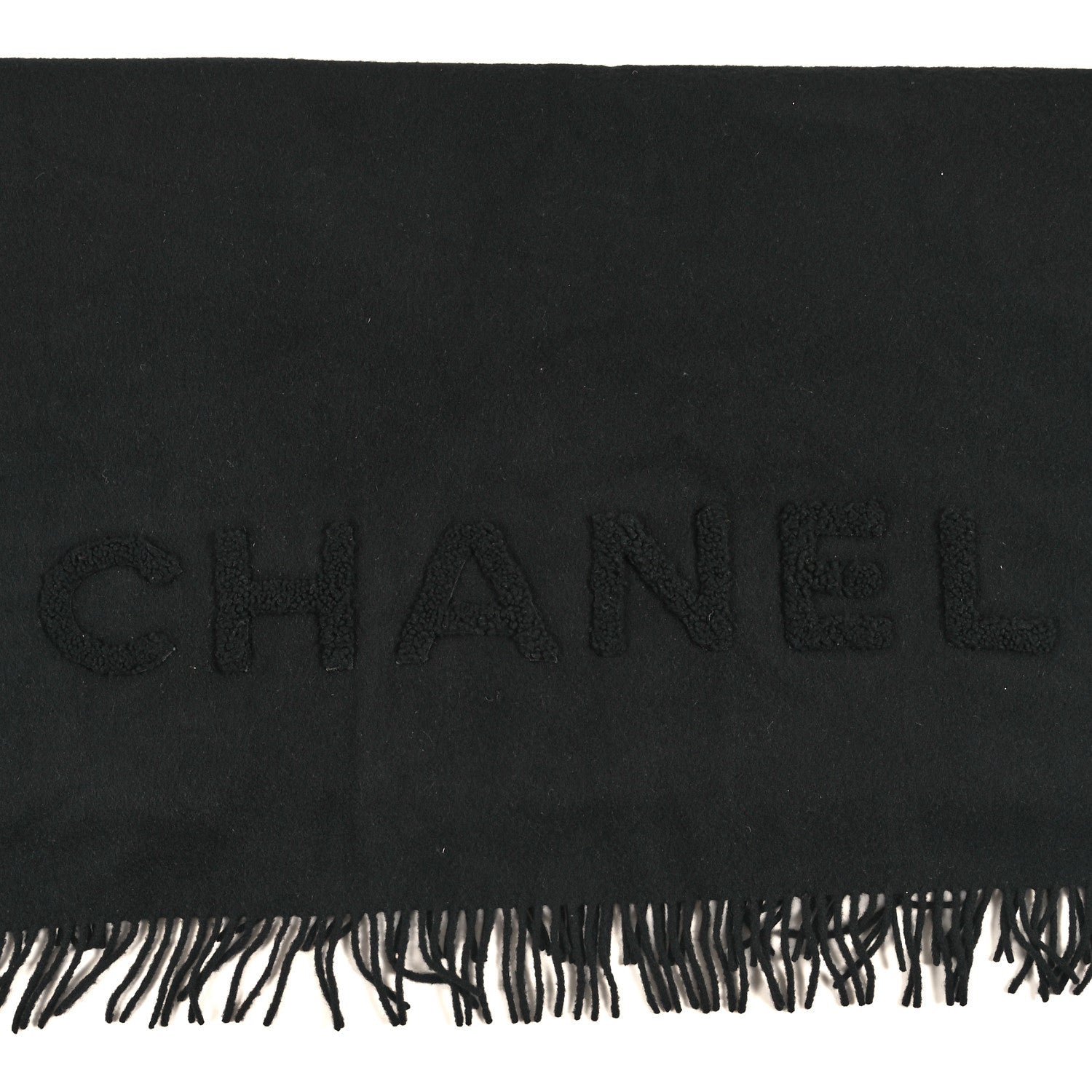 Cashmere Fringe Stole Scarf Black