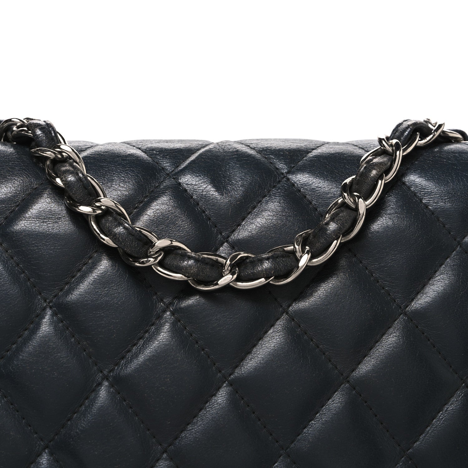 Chanel Lambskin Quilted Jumbo Single Flap Grey