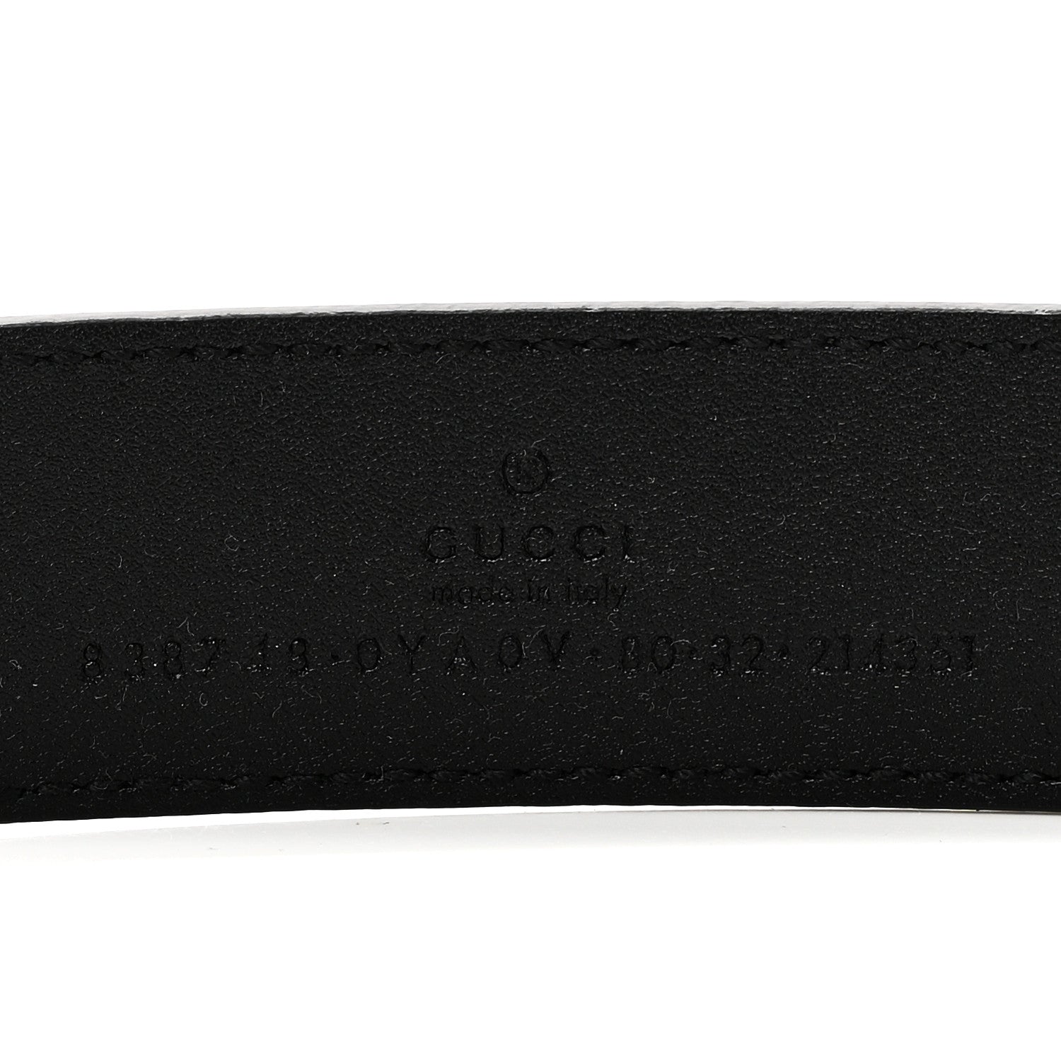 Gucci Plutone Calfskin Plaque GG 30mm Belt 80 32 Black