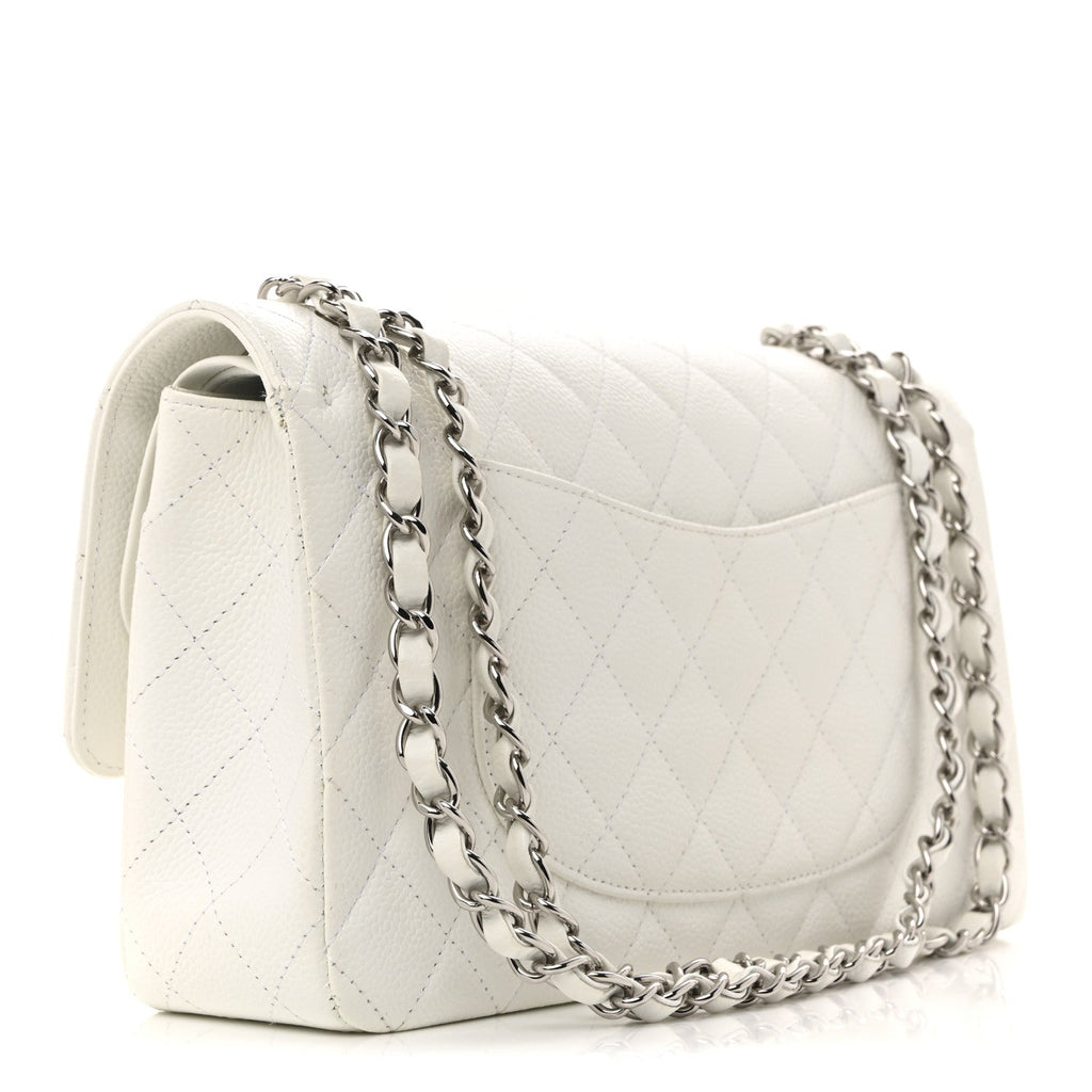 Chanel Caviar Quilted Medium Double Flap White