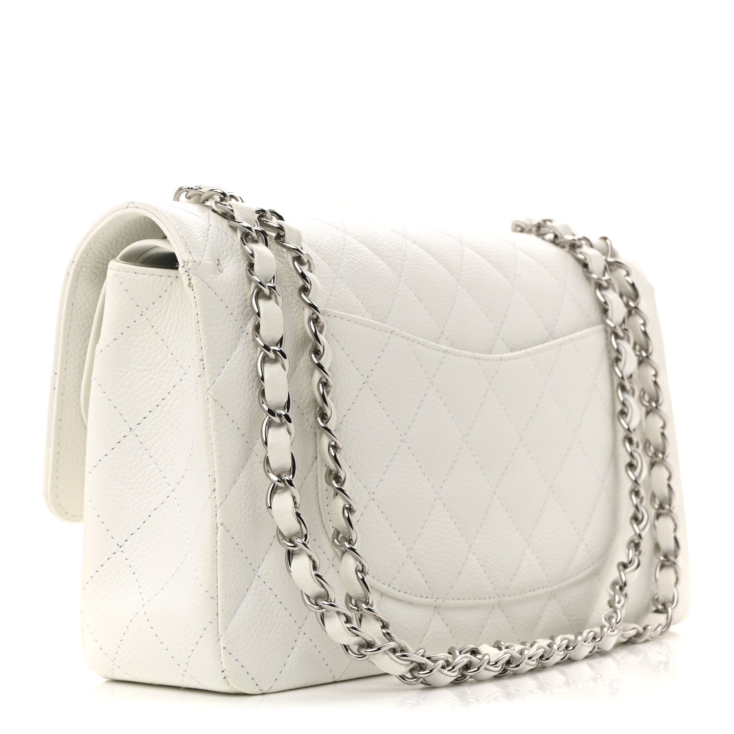 Chanel Caviar Quilted Medium Double Flap White