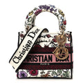 Christian Dior Canvas Florilegio Embroidered Mini Lady D-Lite White Multicolor