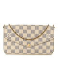 Louis Vuitton Damier Azur Pochette Felicie Chain Wallet Rose Ballerine