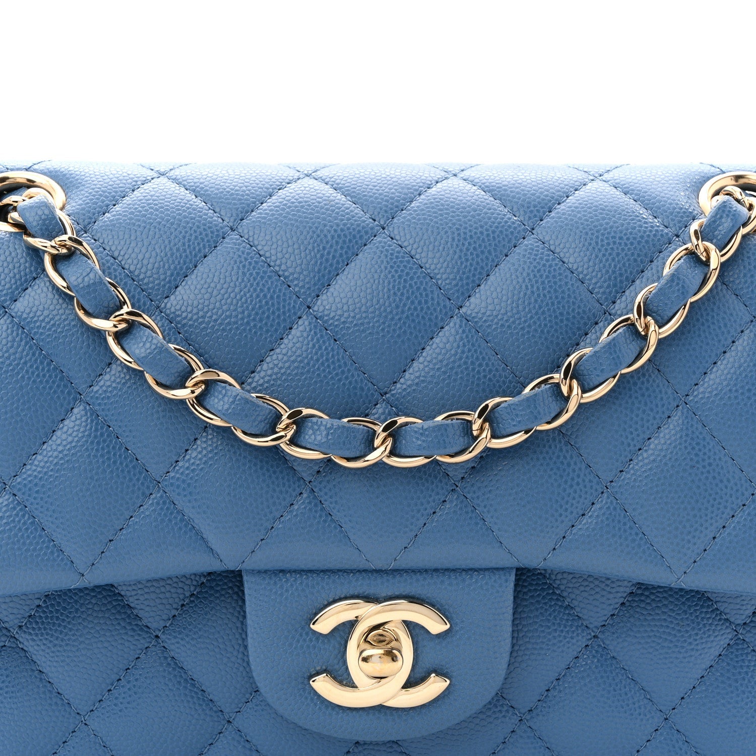 Chanel Caviar Quilted Small Double Flap Blue