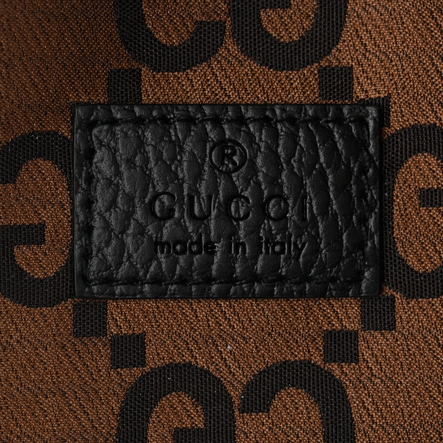 Gucci Recycled Polyester Monogram Jumbo GG Belt Bag Ebony Beige