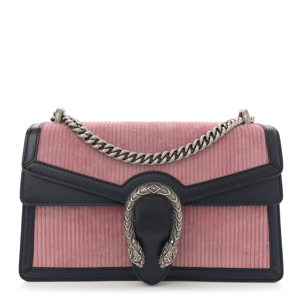 Gucci Lanzo Stretch Cord Azalea Calfskin Small Dionysus Shoulder Bag Pink Blue