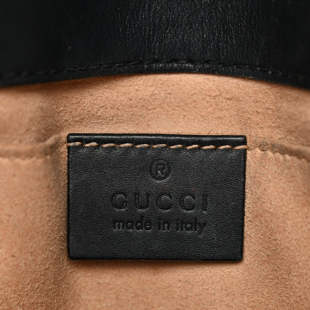 Gucci Calfskin Matelasse Mini GG Marmont Shoulder Bag Black