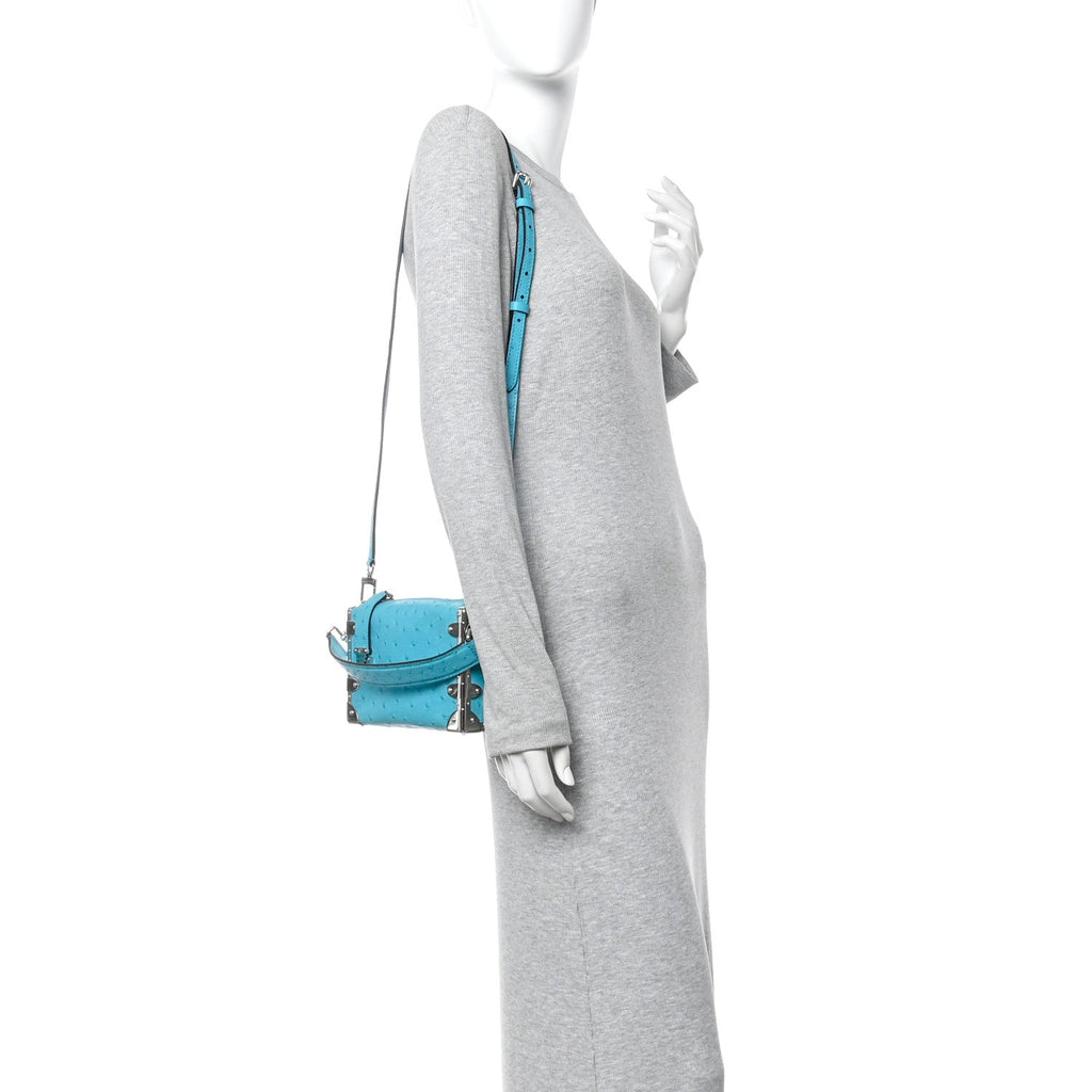 Louis Vuitton Ostrich Side Trunk PM Candy Blue