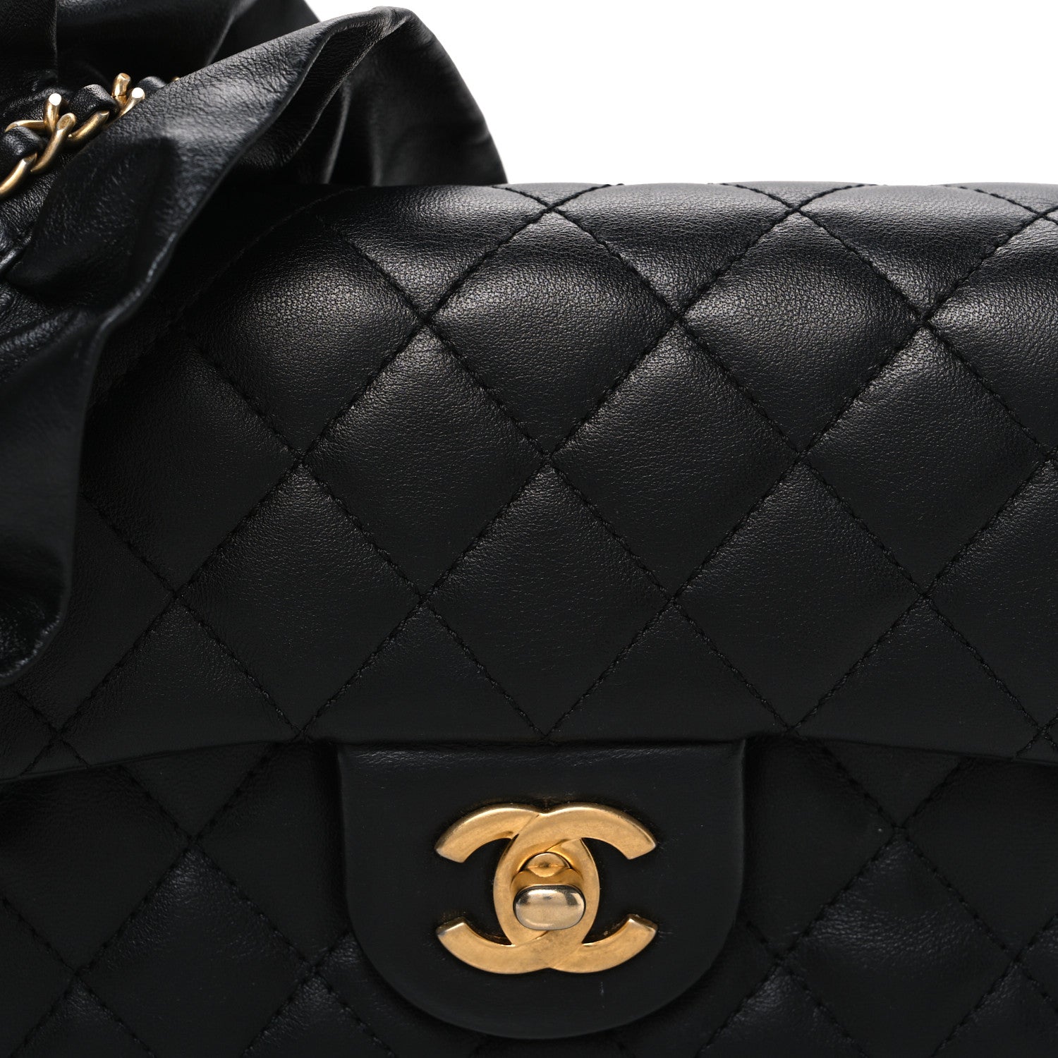 Chanel Lambskin Quilted Mini Romance Rectangular Flap Black