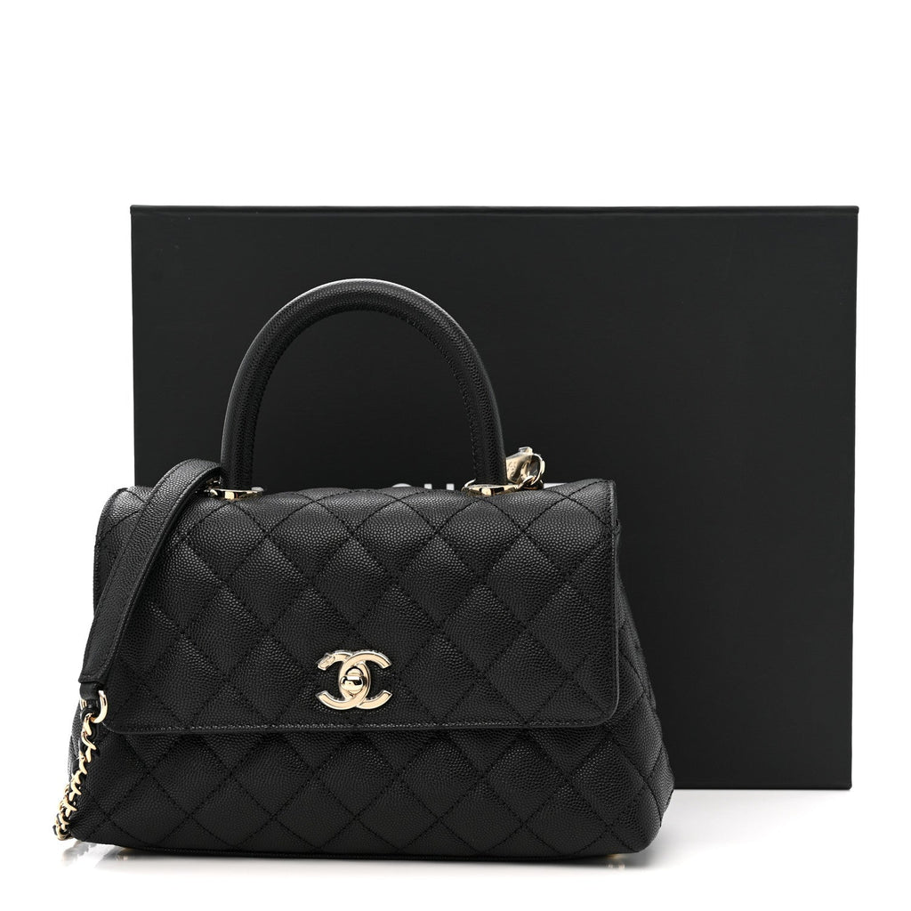 Chanel Caviar Quilted Mini Coco Handle Flap Black