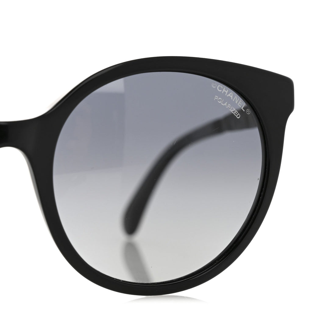 Acetate Metal Polarized Pantos Sunglasses 5440-A Black