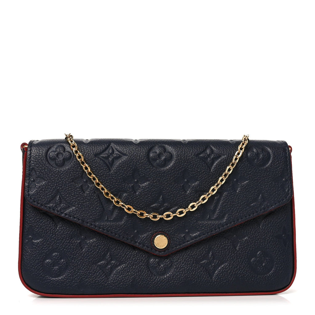 Louis Vuitton Empreinte Pochette Felicie Chain Wallet Marine Rouge