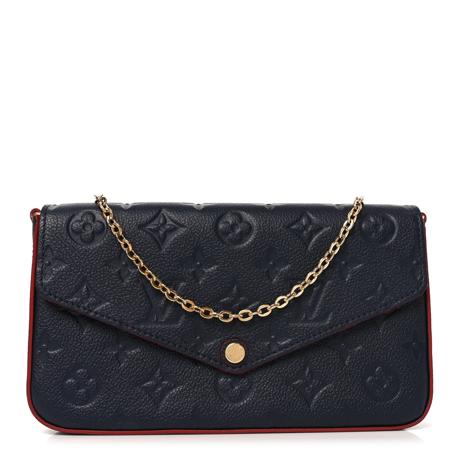 Louis Vuitton Empreinte Pochette Felicie Chain Wallet Marine Rouge