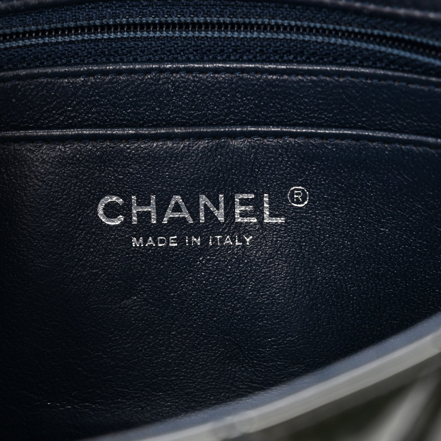 Chanel Patent Calfskin Quilted Mini Rectangular Flap Navy Blue