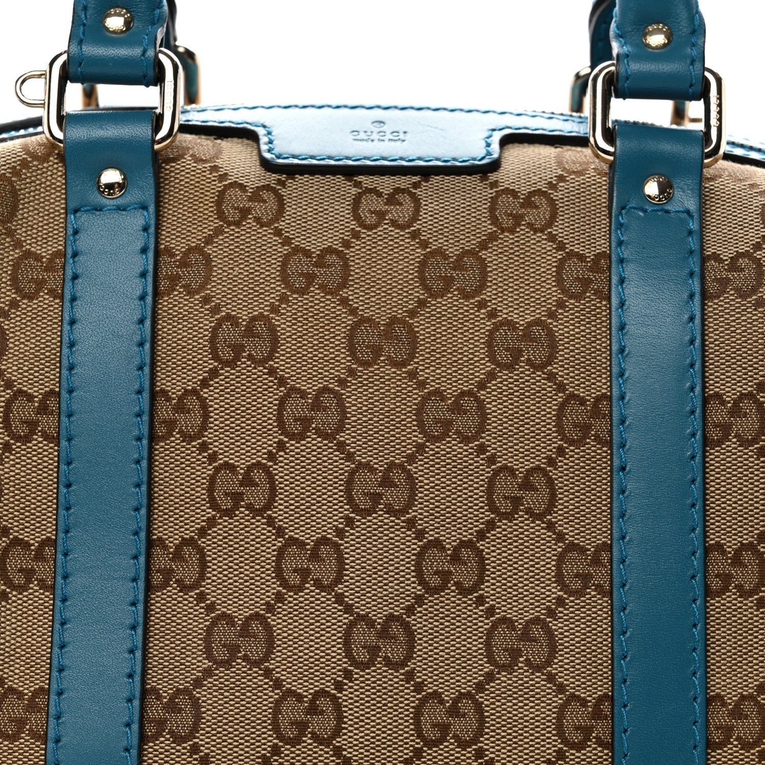 Gucci Monogram Small Boston Beige Deep Cobalt