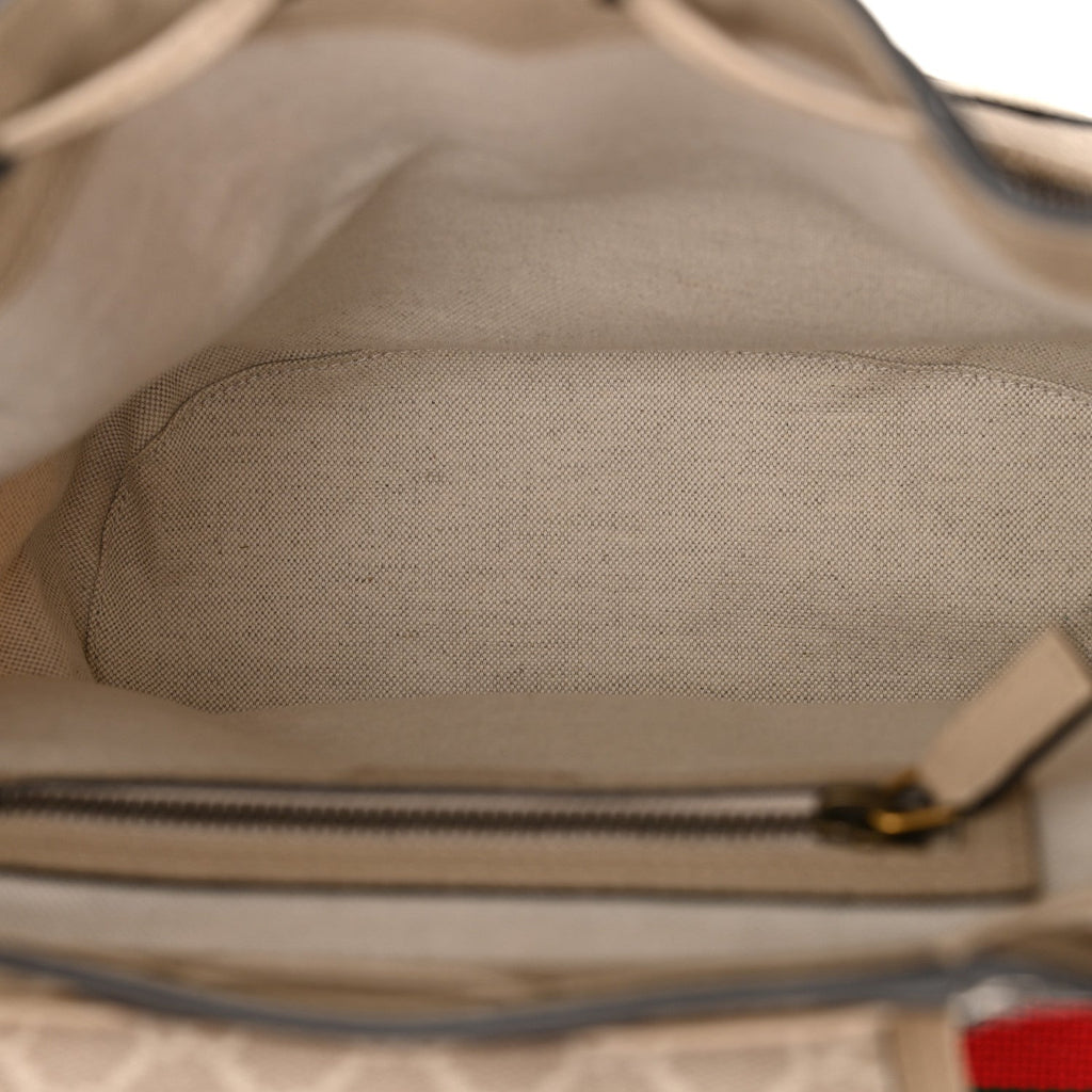 Gucci GG Supreme Monogram Azalea Calfskin Retro Interlocking G Buckle Backpack Beige Mystic White