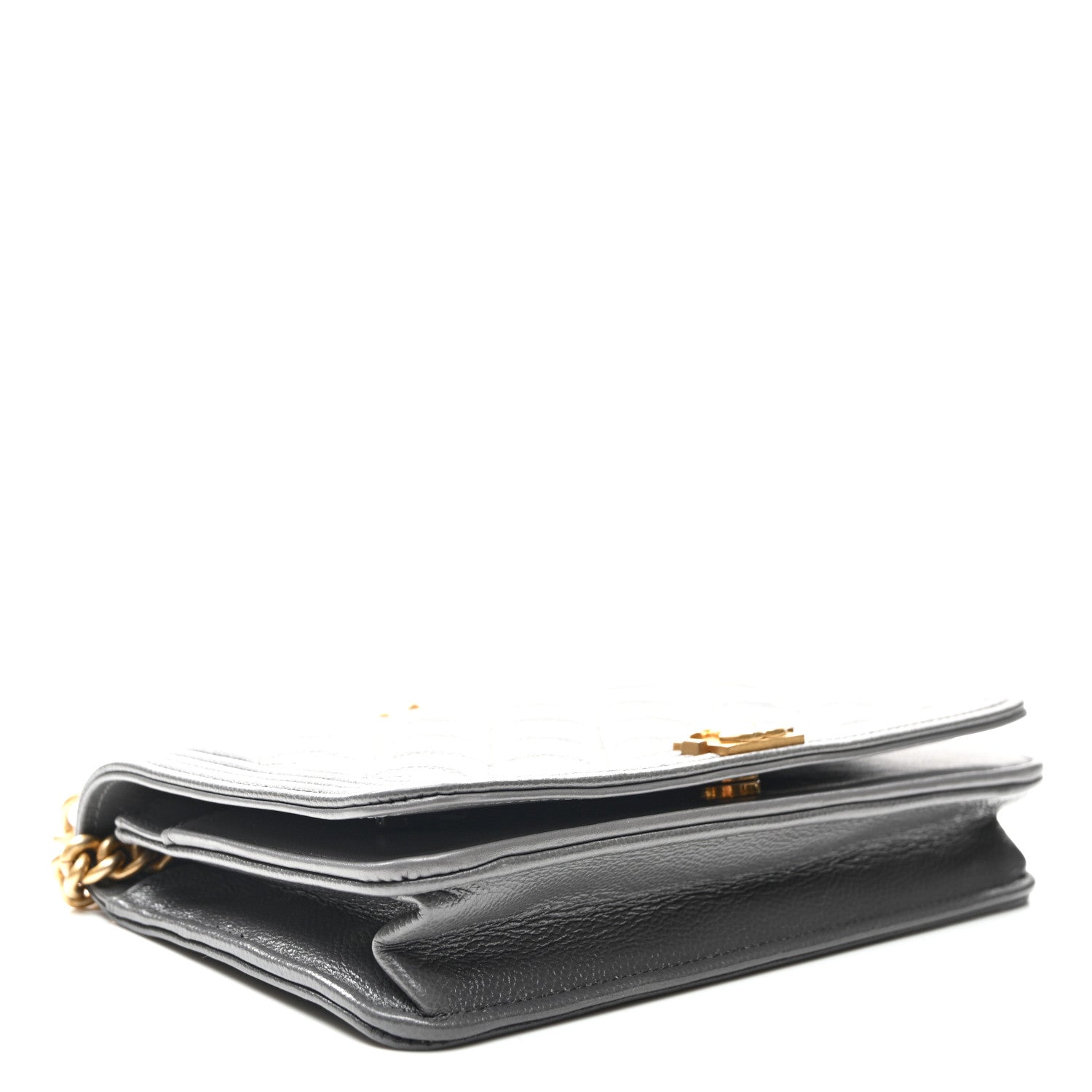 Chanel Caviar Quilted Boy Wallet On Chain WOC Grey