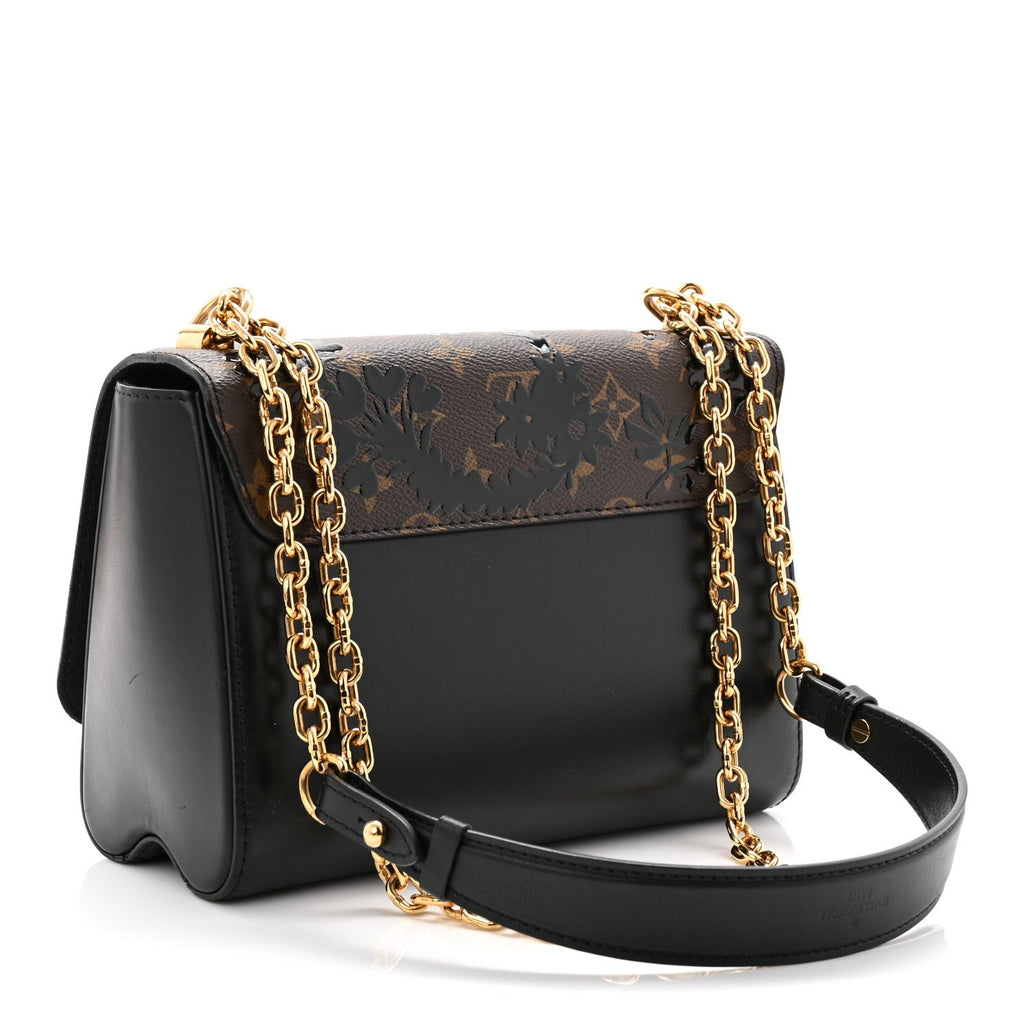 Louis Vuitton Calfskin Monogram Blossom Twist MM Black