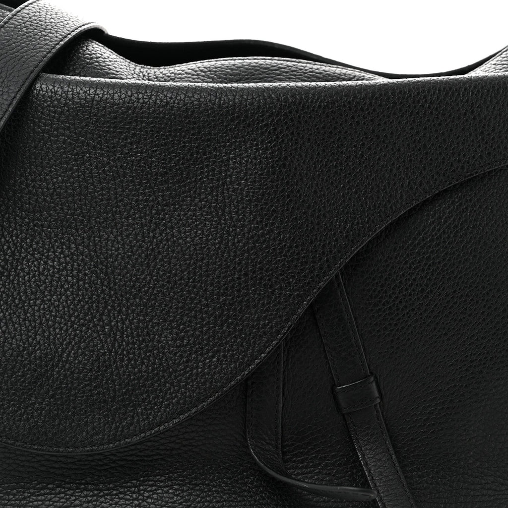 Christian Dior Grained Calfskin Saddle Soft Bag Black