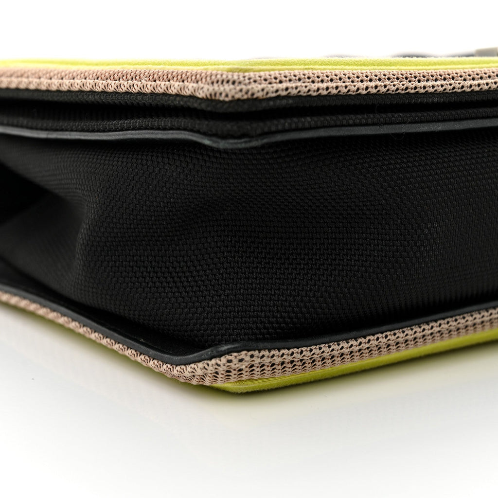 Chanel Canvas Quilted New Medium Fluo Boy Flap Black Grey Yellow