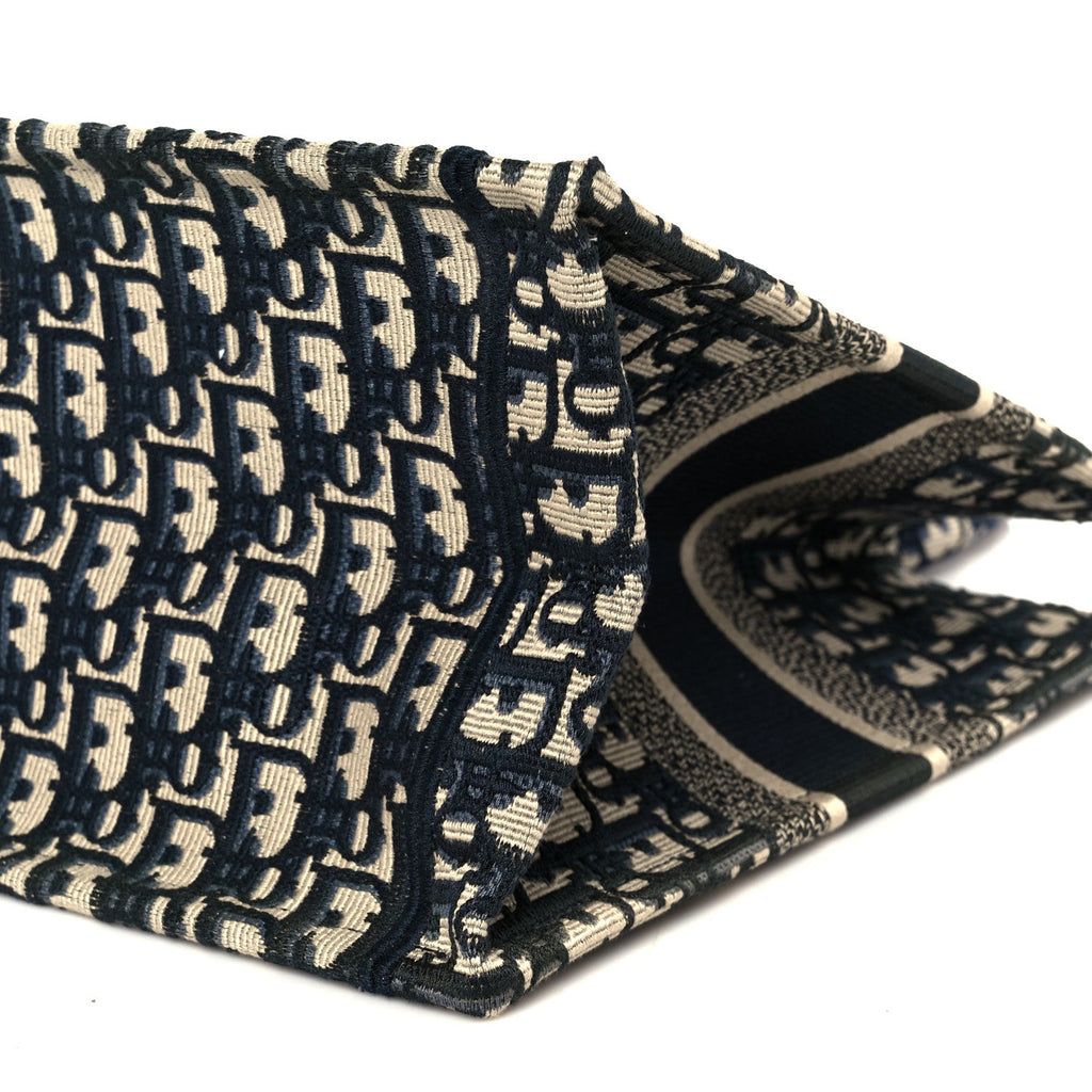 Christian Dior Oblique Medium Book Tote Blue Multicolor