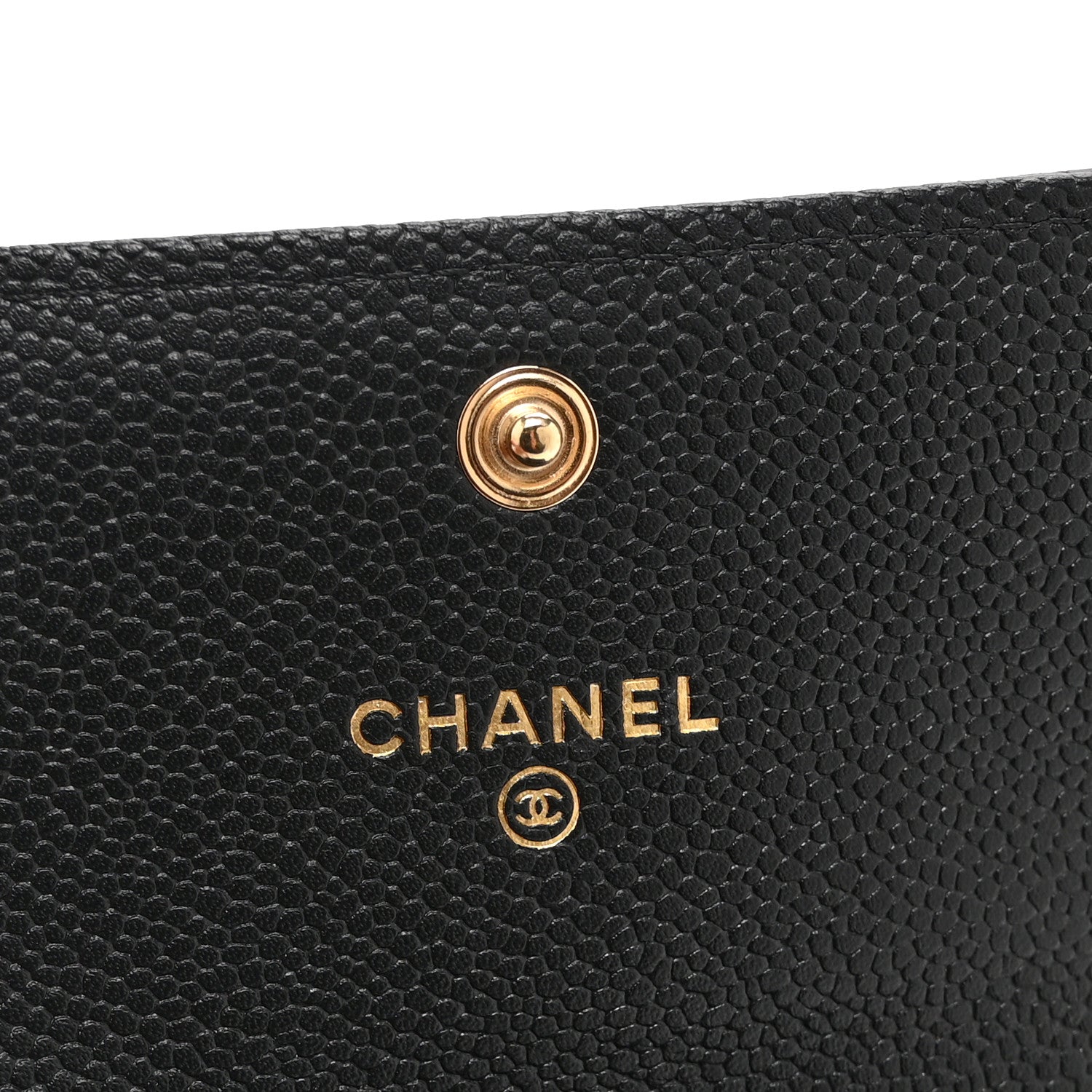 Chanel Caviar Quilted Boy Card Holder On Chain Black